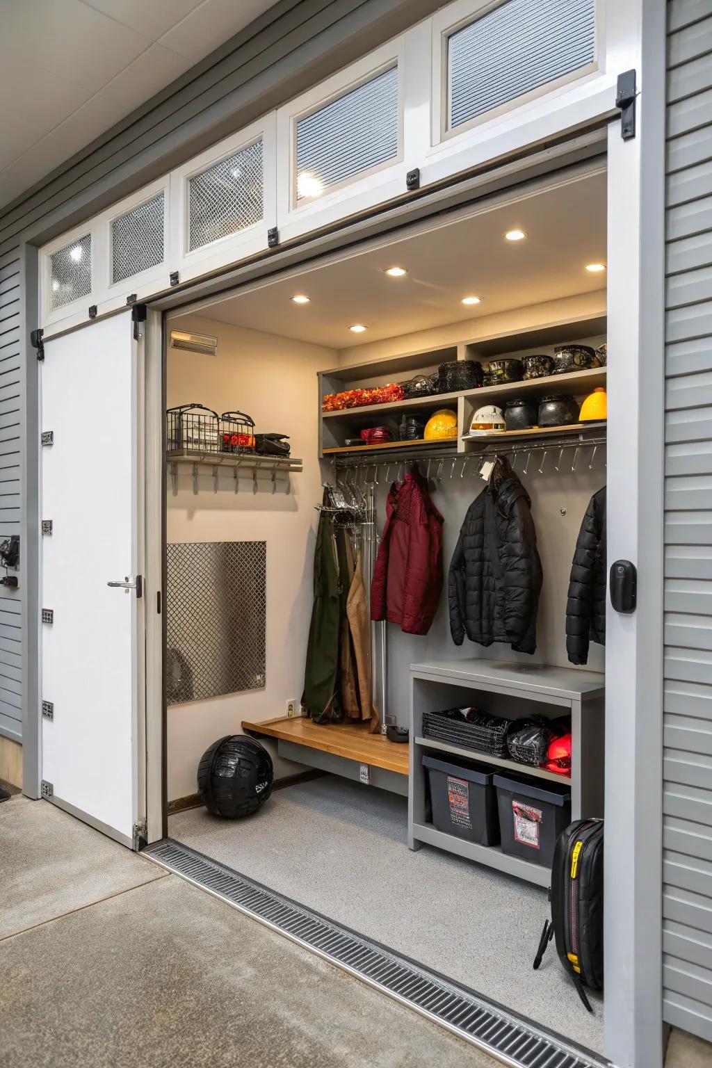 A closet keeps coats clean.