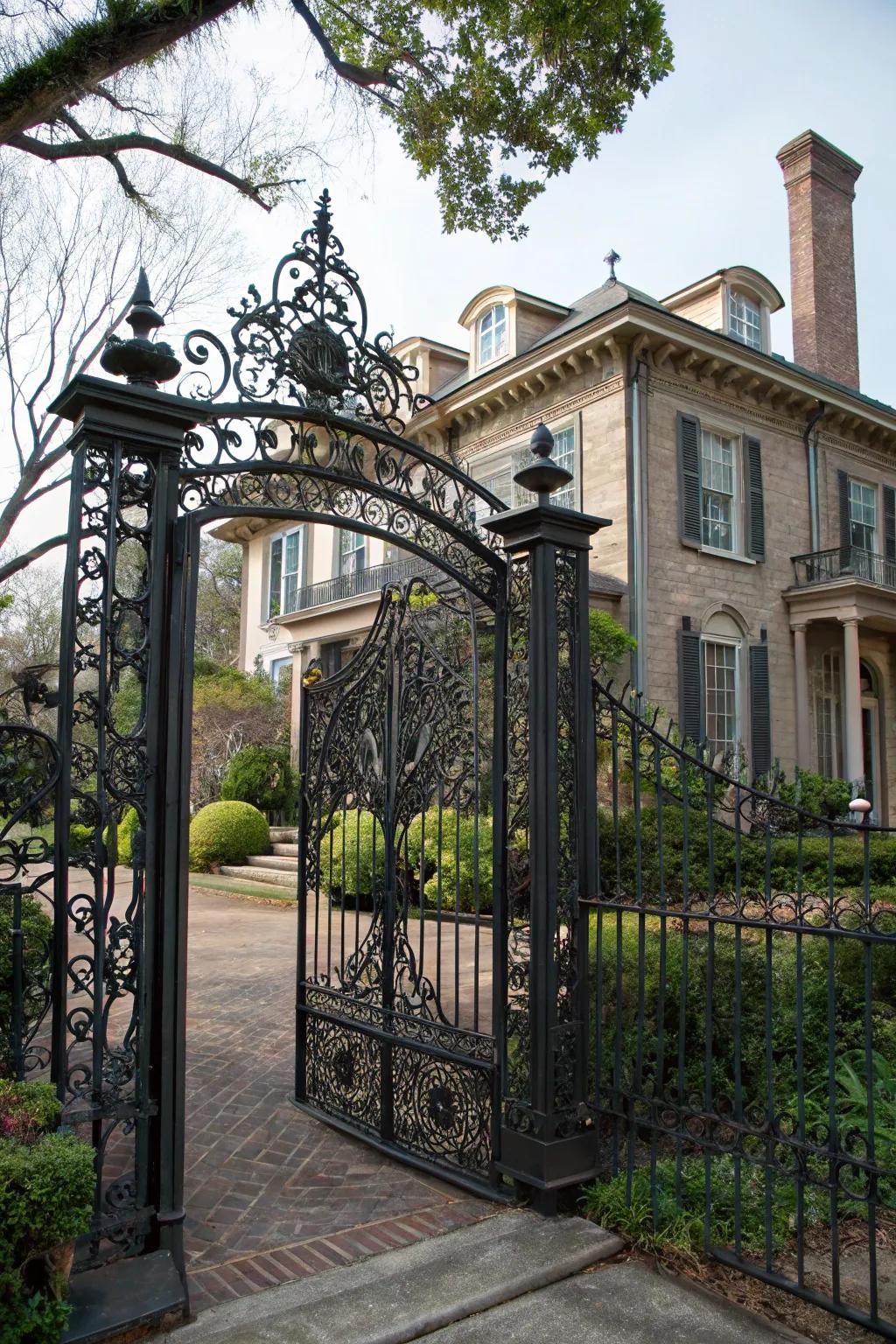 Wrought iron entries introduce timeless elegance to any doorway.