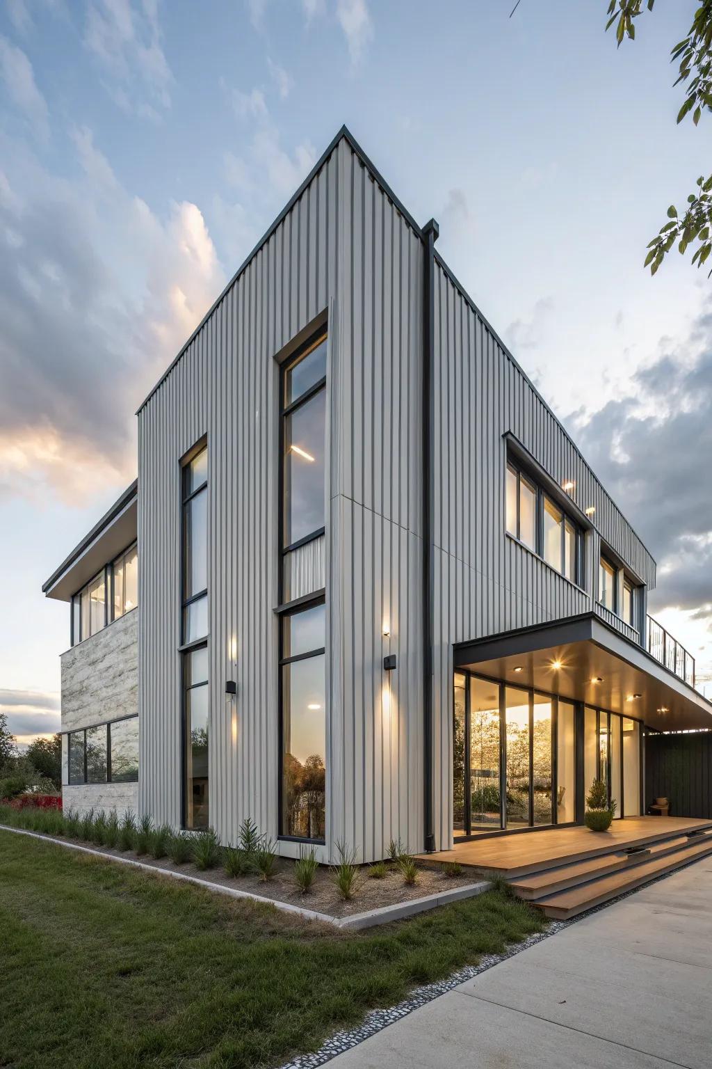 Upright lines add height and class to your home's outside.