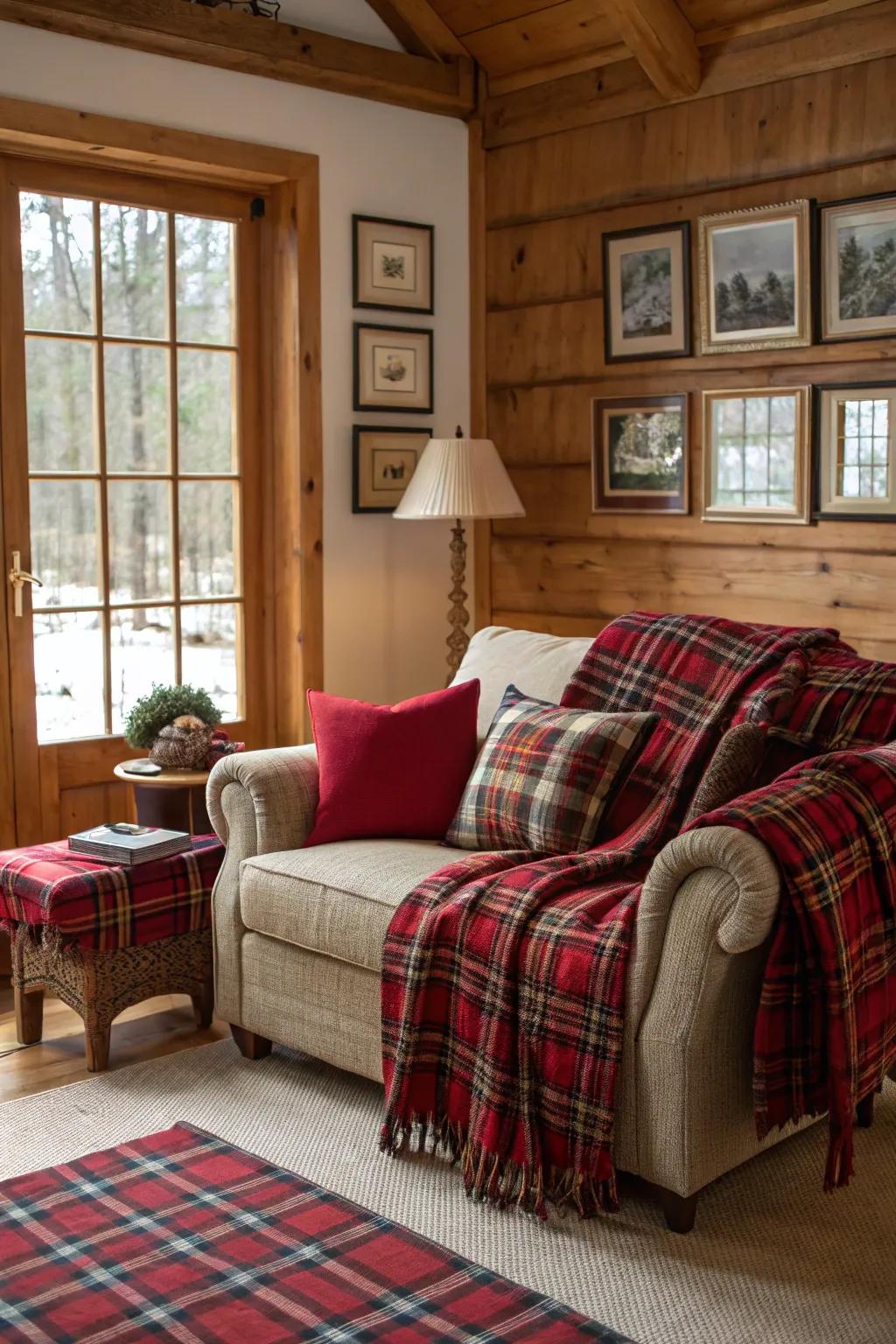 Styling with patterns like plaid incorporates a traditional fall element to your decor.