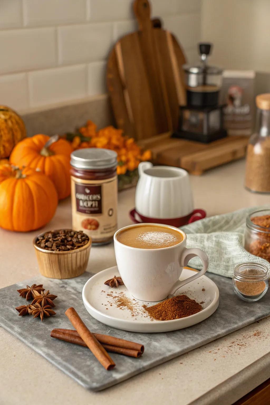 Squash spice coffee collection for homemade seasonal indulgence.