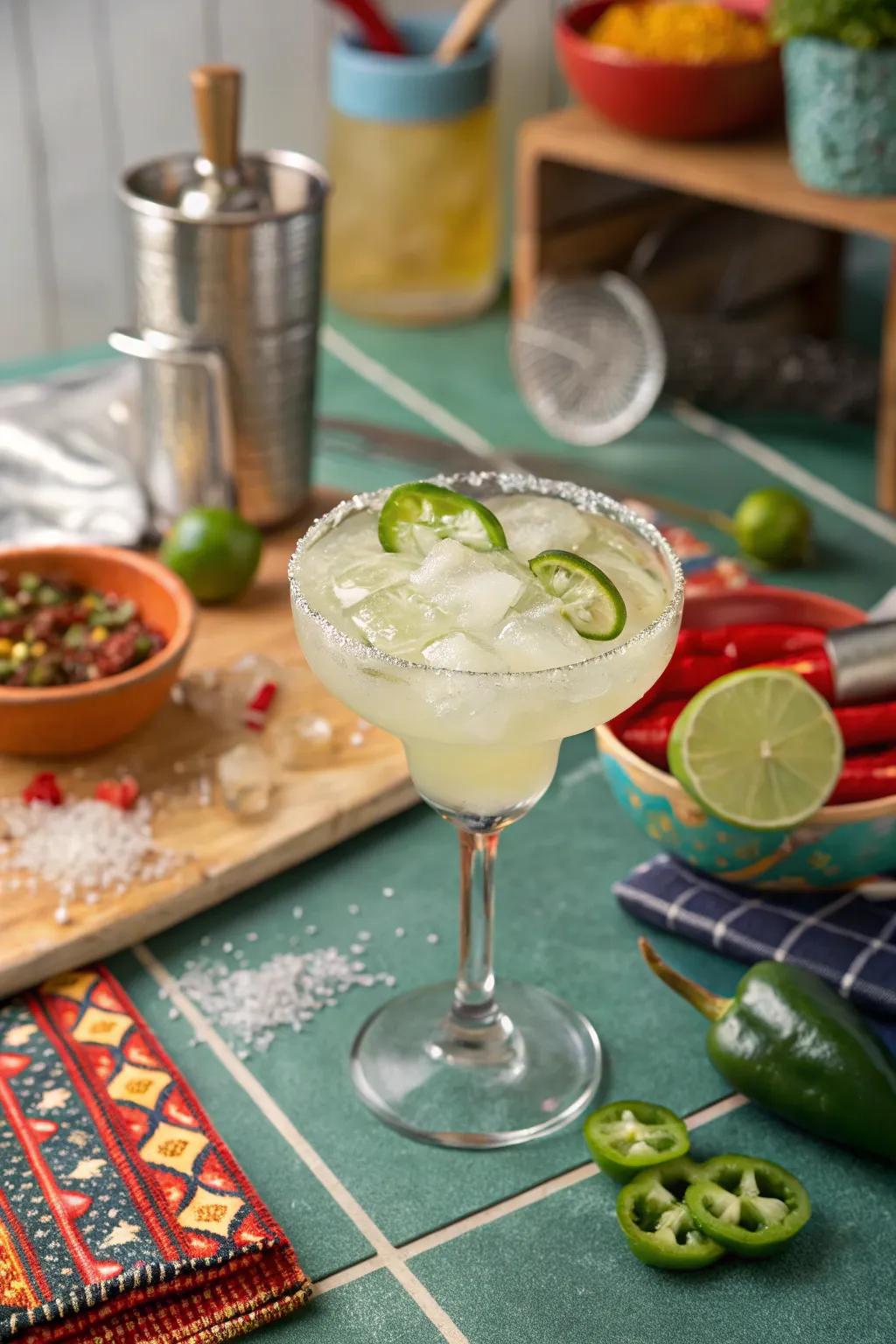 Jalapeño ice cubes for a spirited spin.
