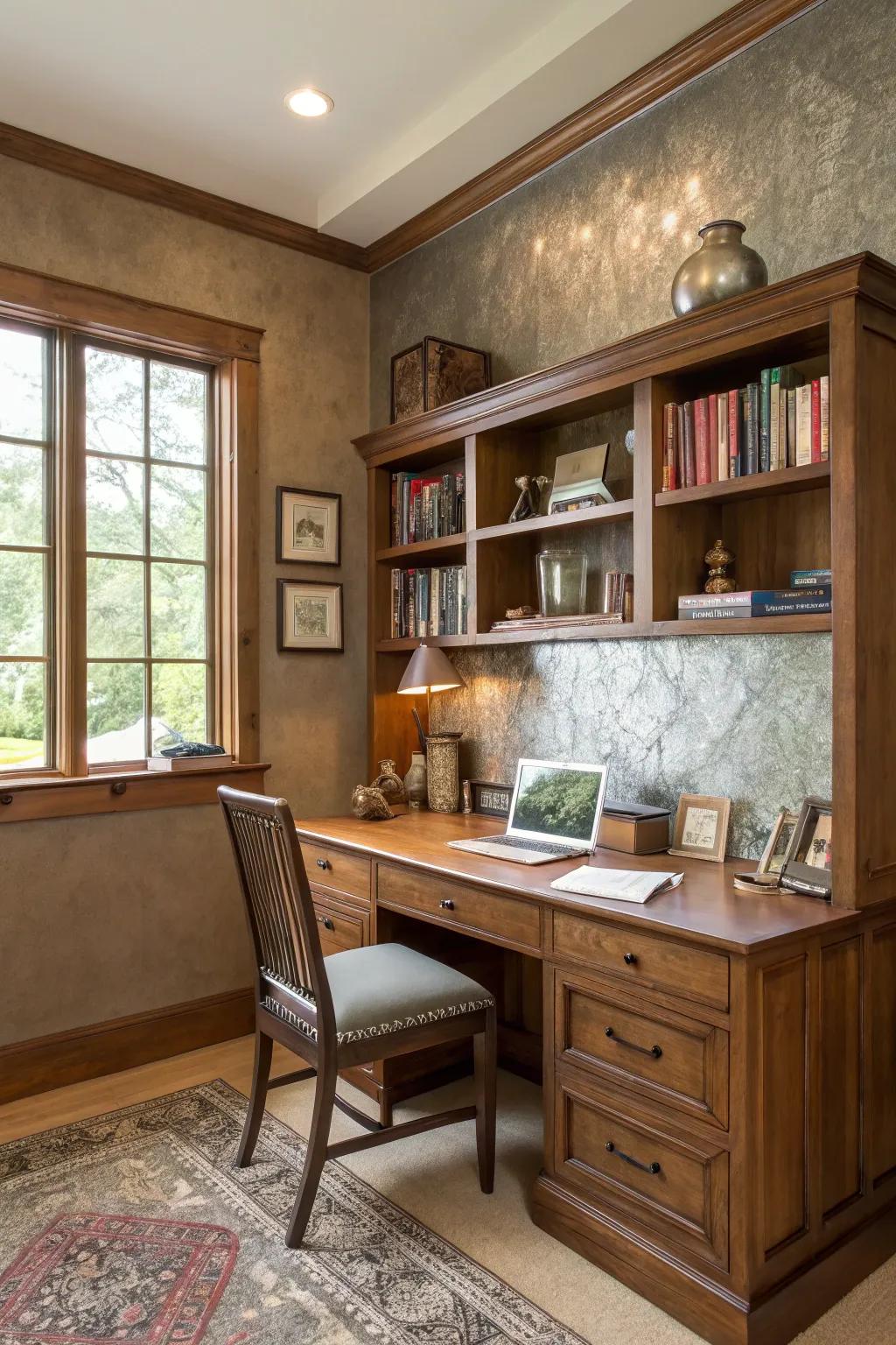 Metallic embellishments offer a modern touch.