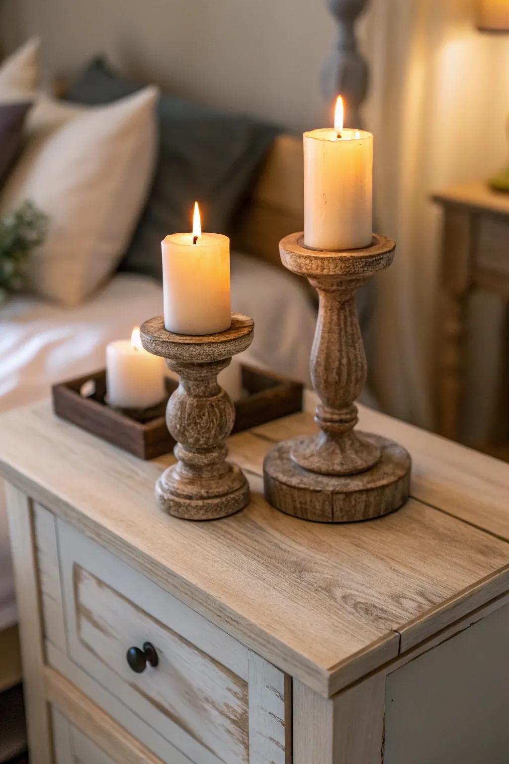 Candles provide a warm and welcoming glow.