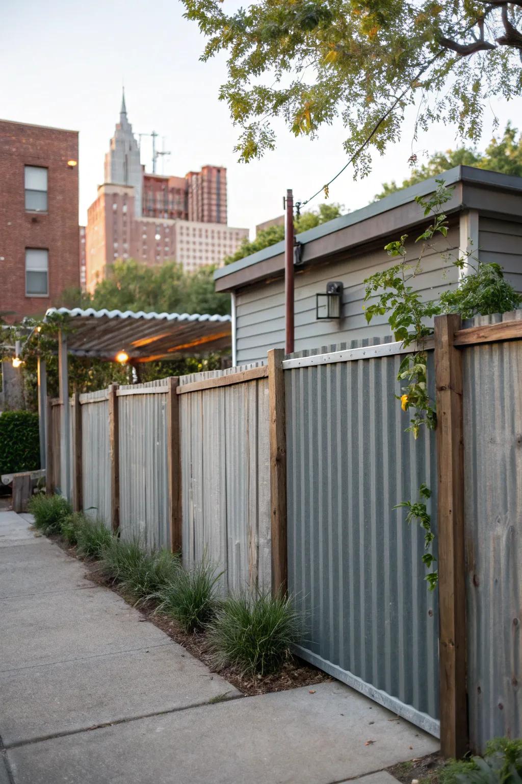 Ribbed metal adds durability and an industrial vibe.