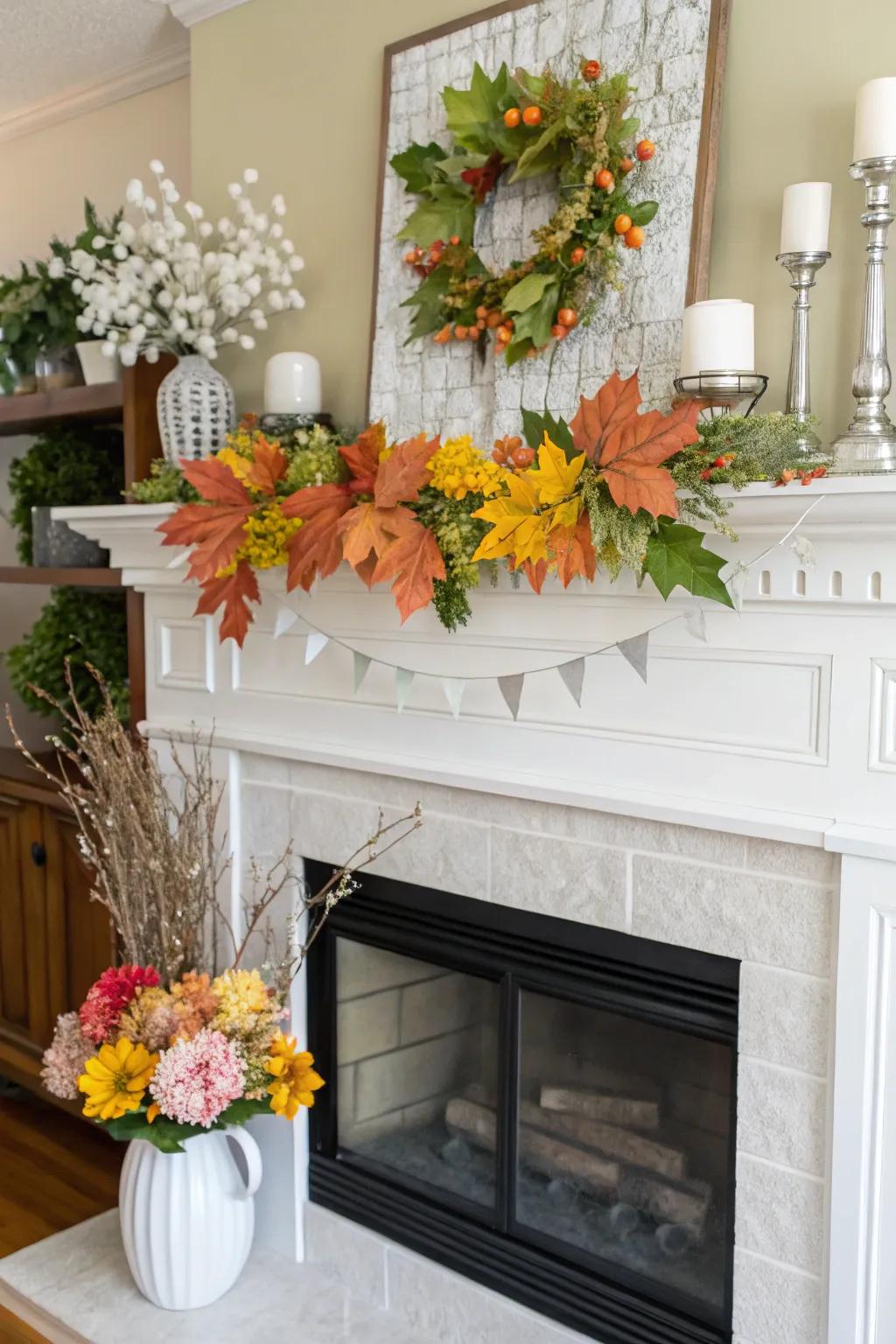 Seasonal decor keeps your mantel fresh and exciting.