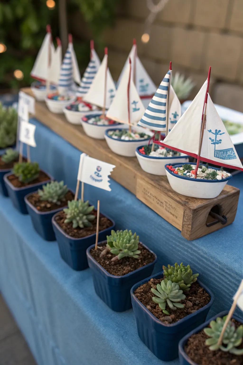 Considerate themed keepsakes intended for attendees to carry homeward as a memento.