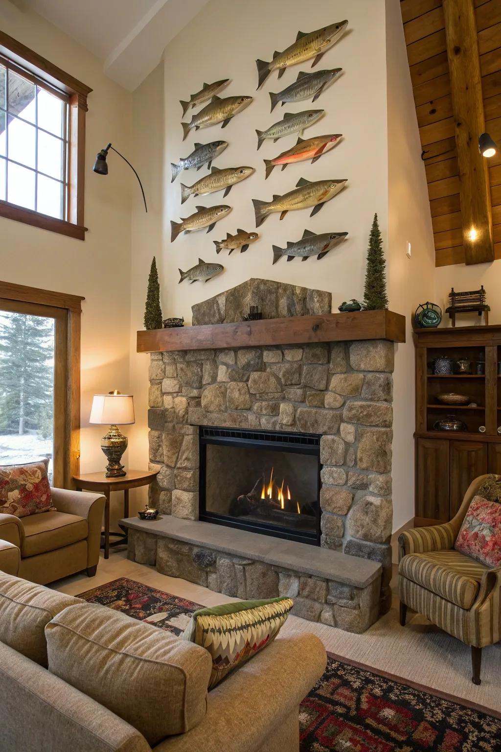 Fish decoys can inject a distinctive creative flair.