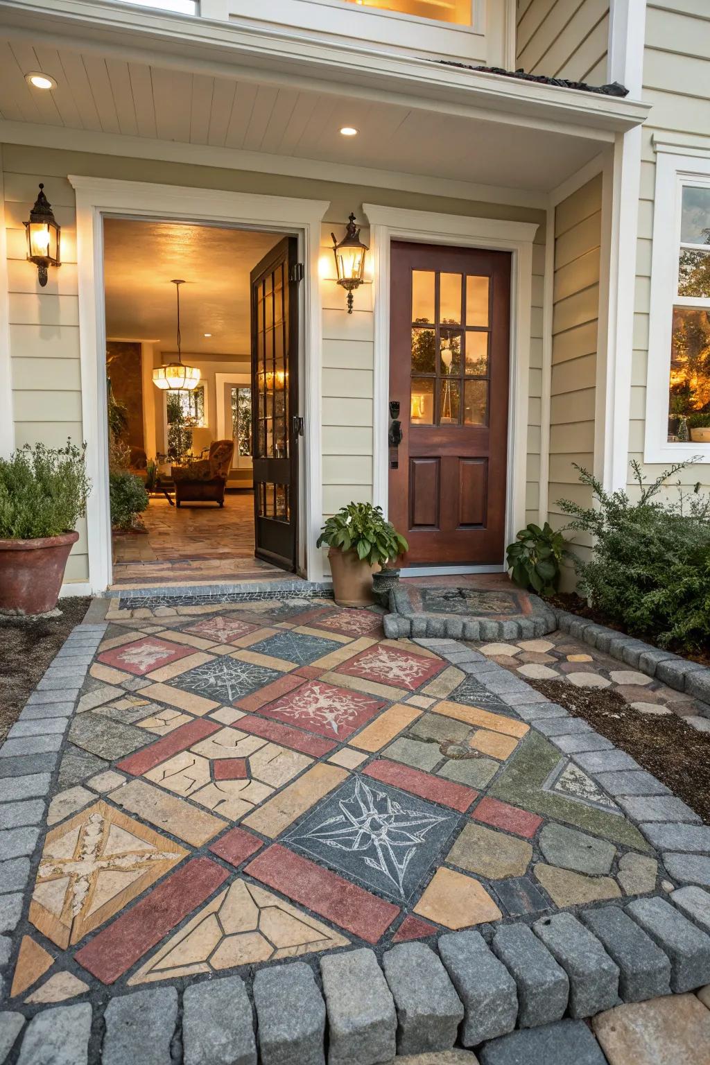 Creative design blend for an eclectic entrance.