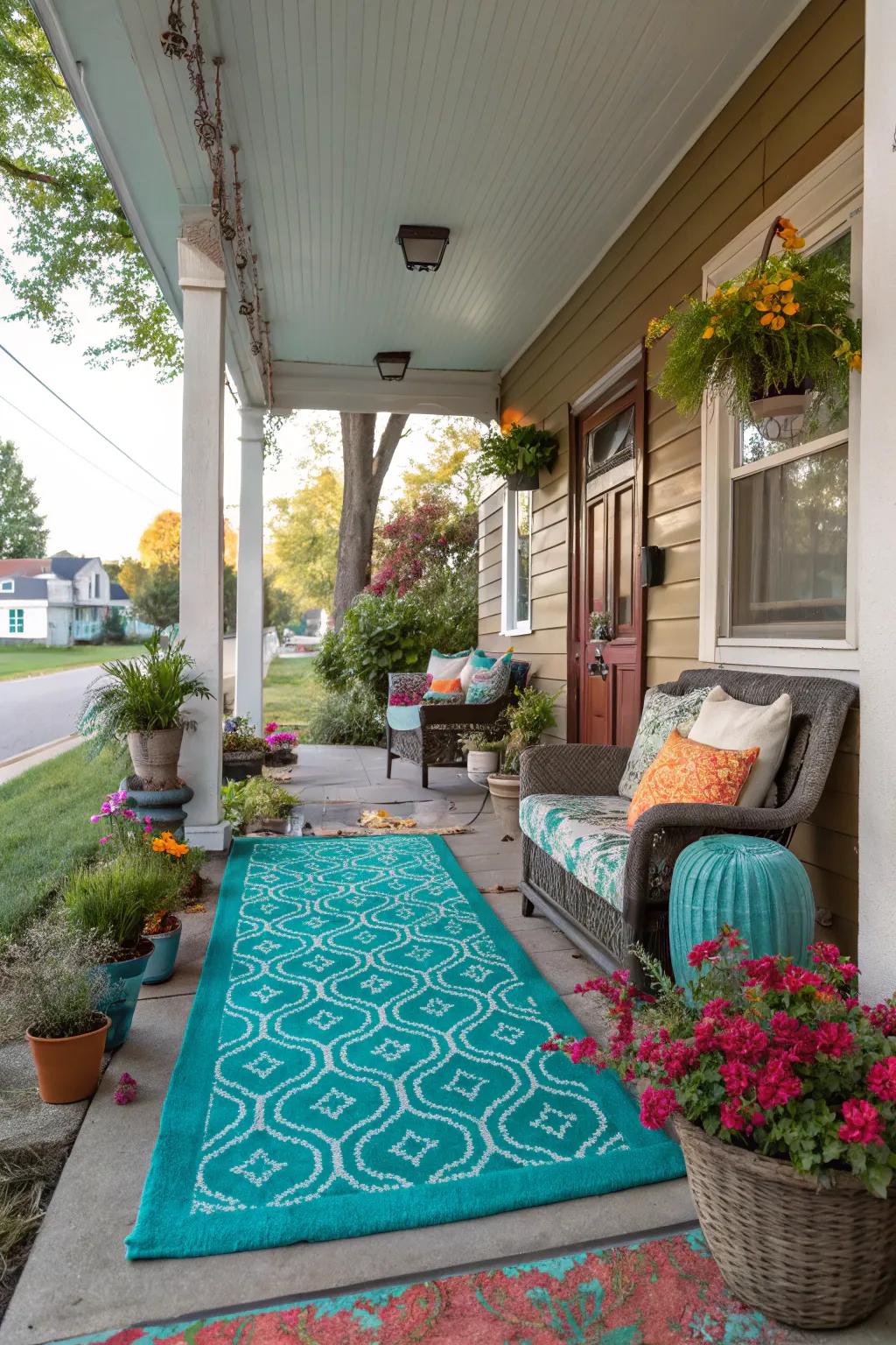 Dazzling colors achieve a bold and lively statement.