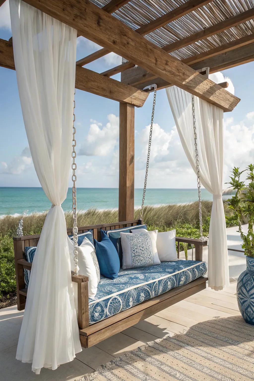 Bring the beach to your porch with a coastal theme.