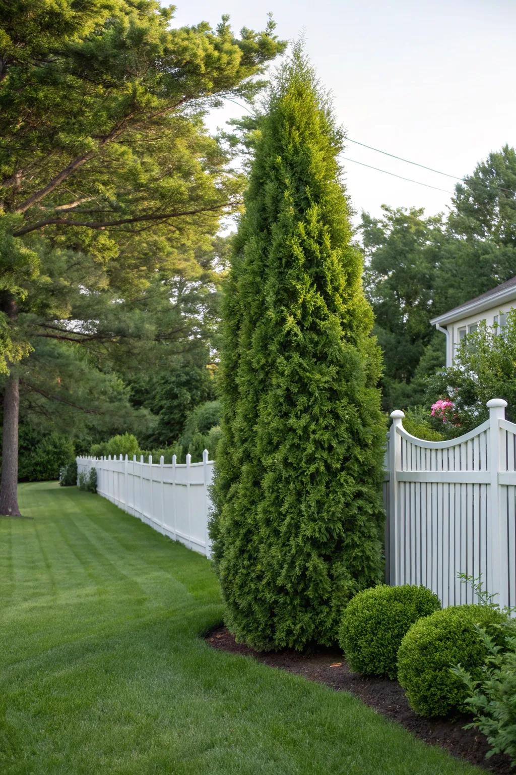 A soaring evergreen hedge delivering seclusion and verdure.