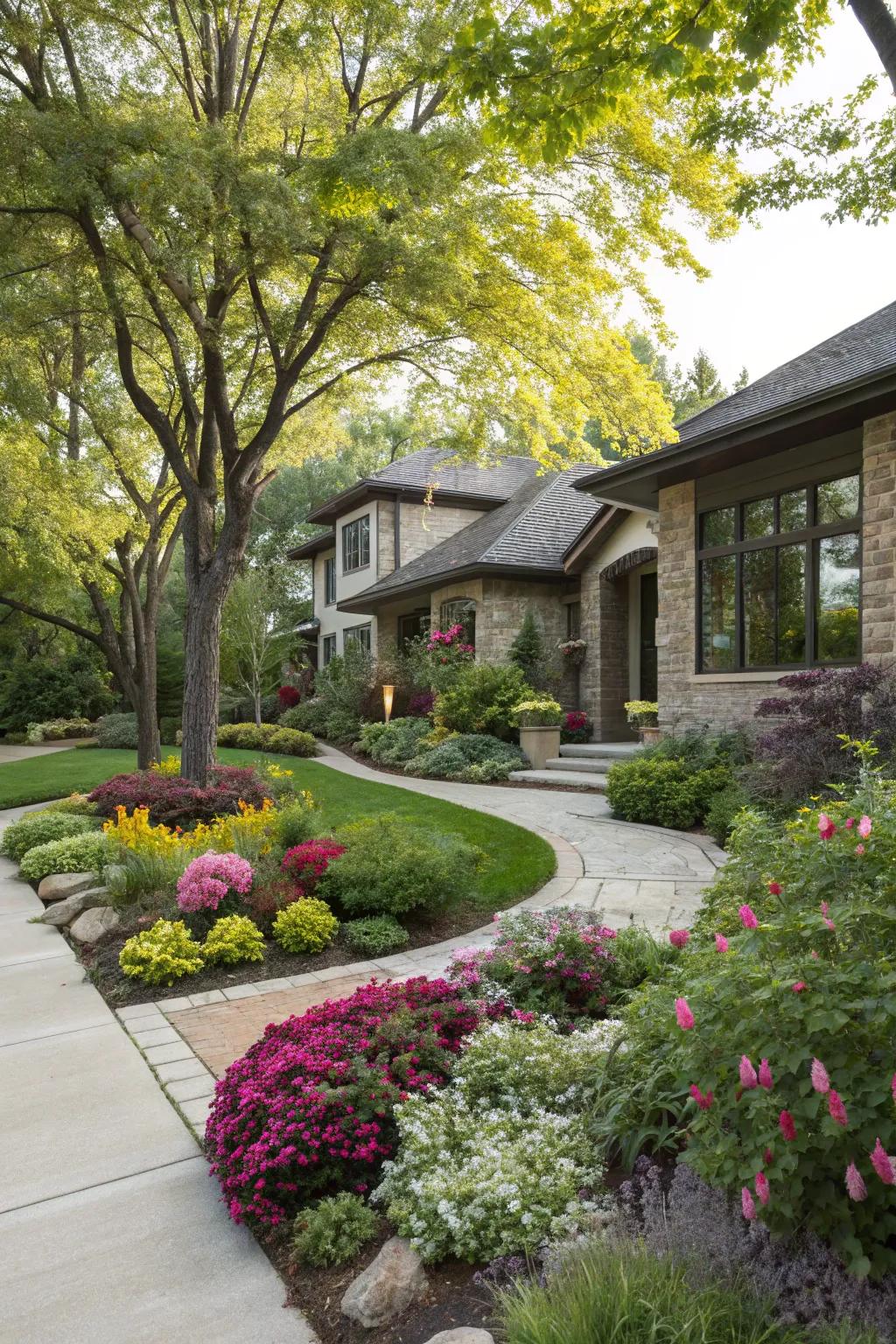 Dynamic gardening techniques enhance contemporary lawns with seasonal changes.