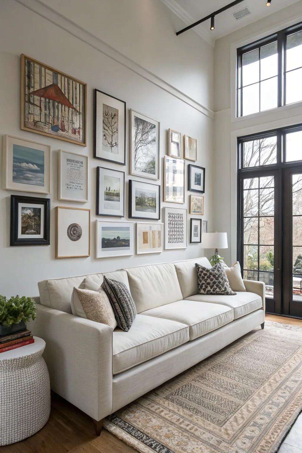 Ground your furnishings with a wall display.