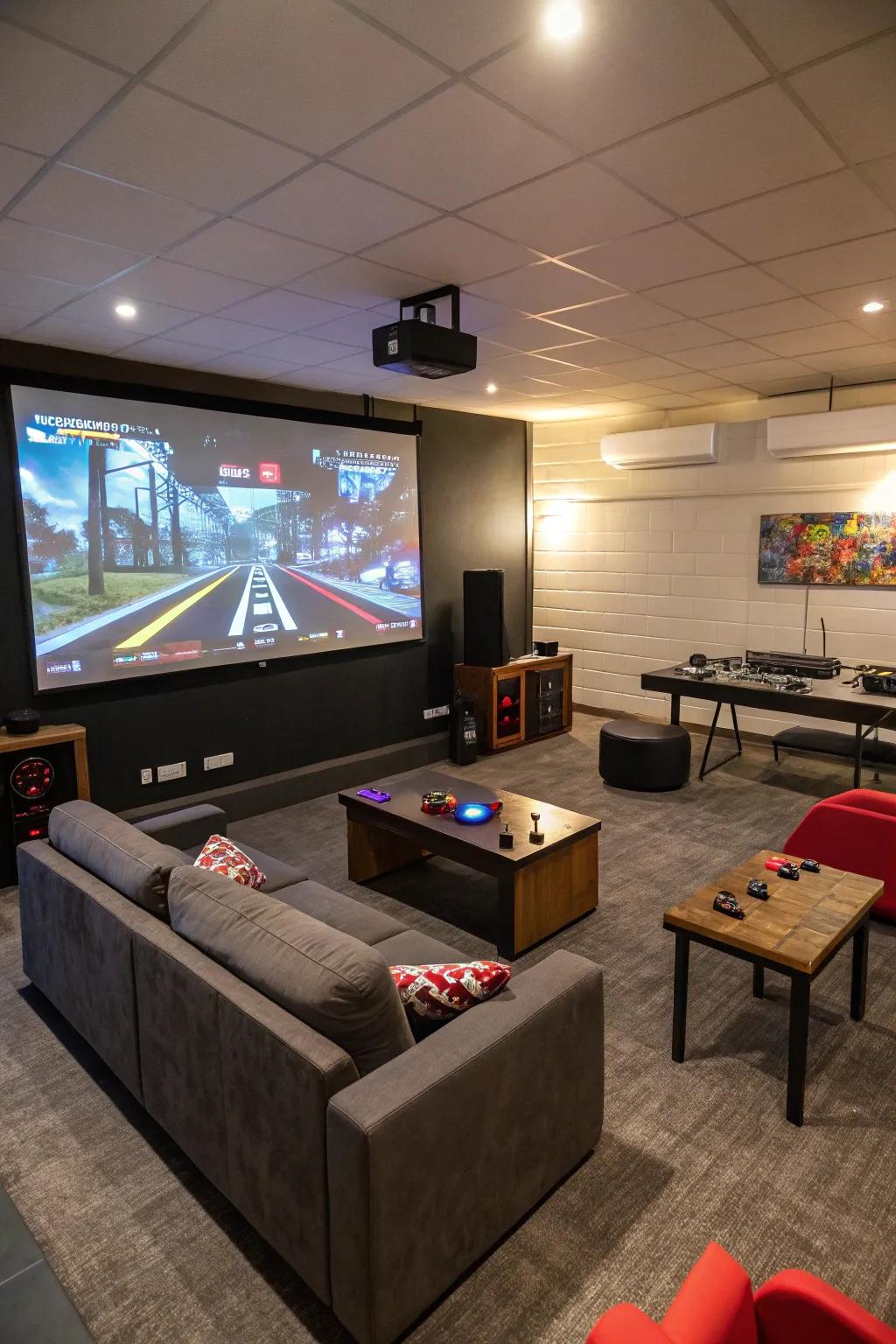 Projector adds a dynamic area to a room.