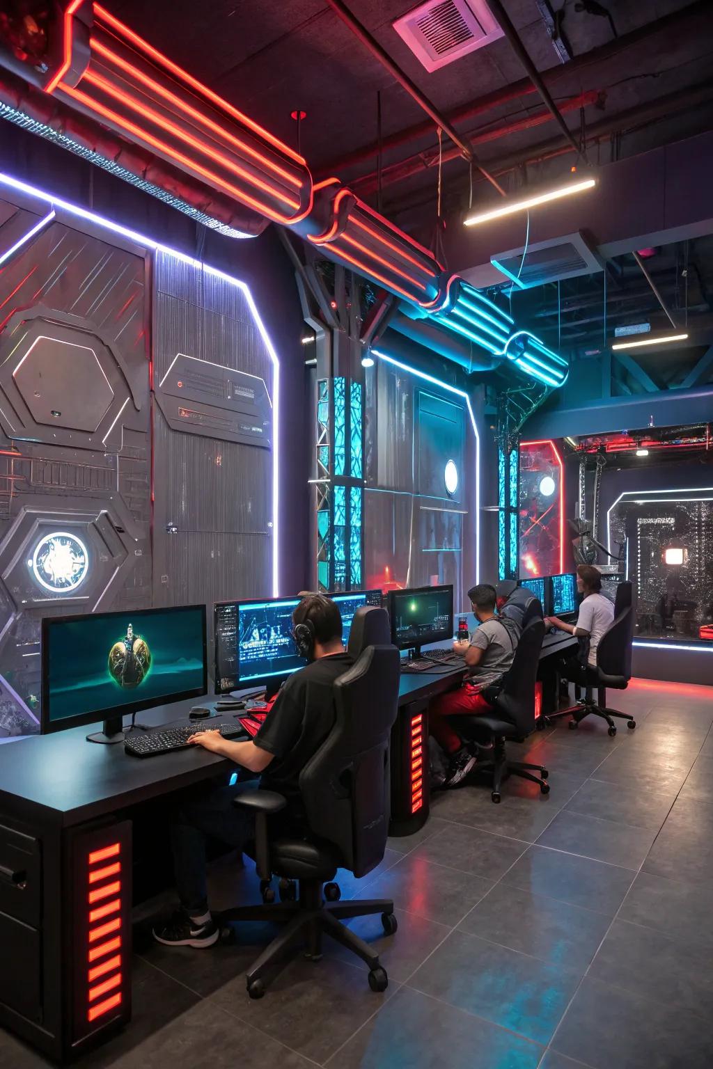 Step into the future with a sci-fi setup.