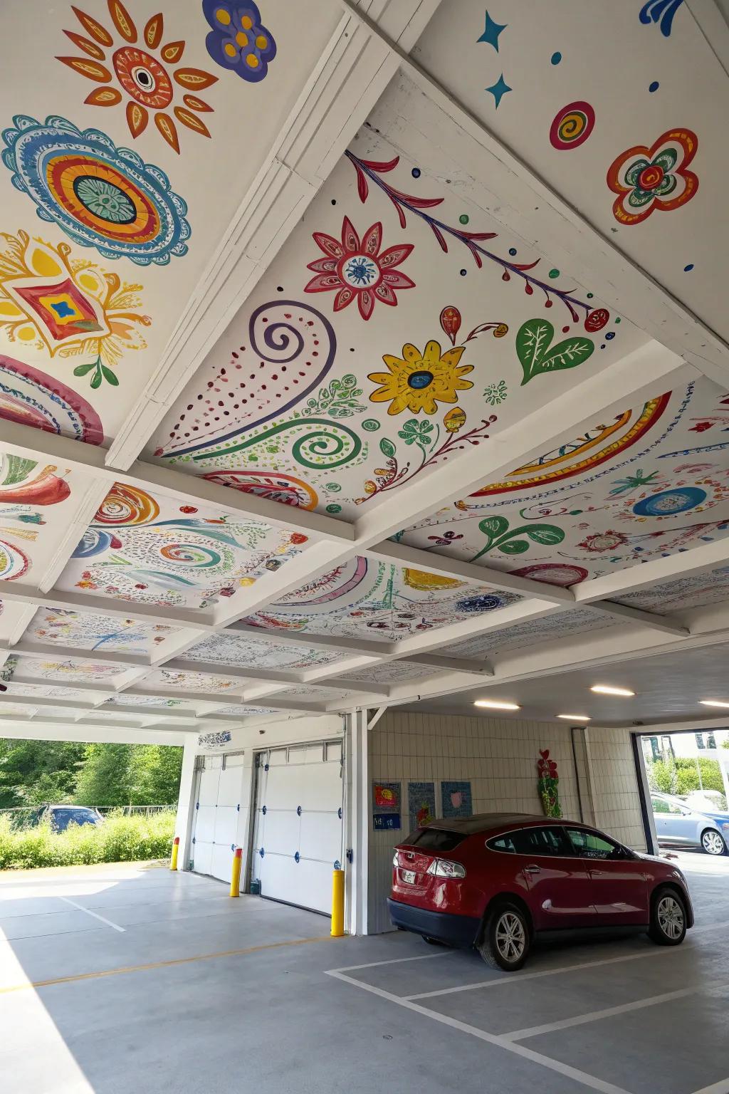 Adorned patterns introduce amusement and ingenuity to your garage roof design.