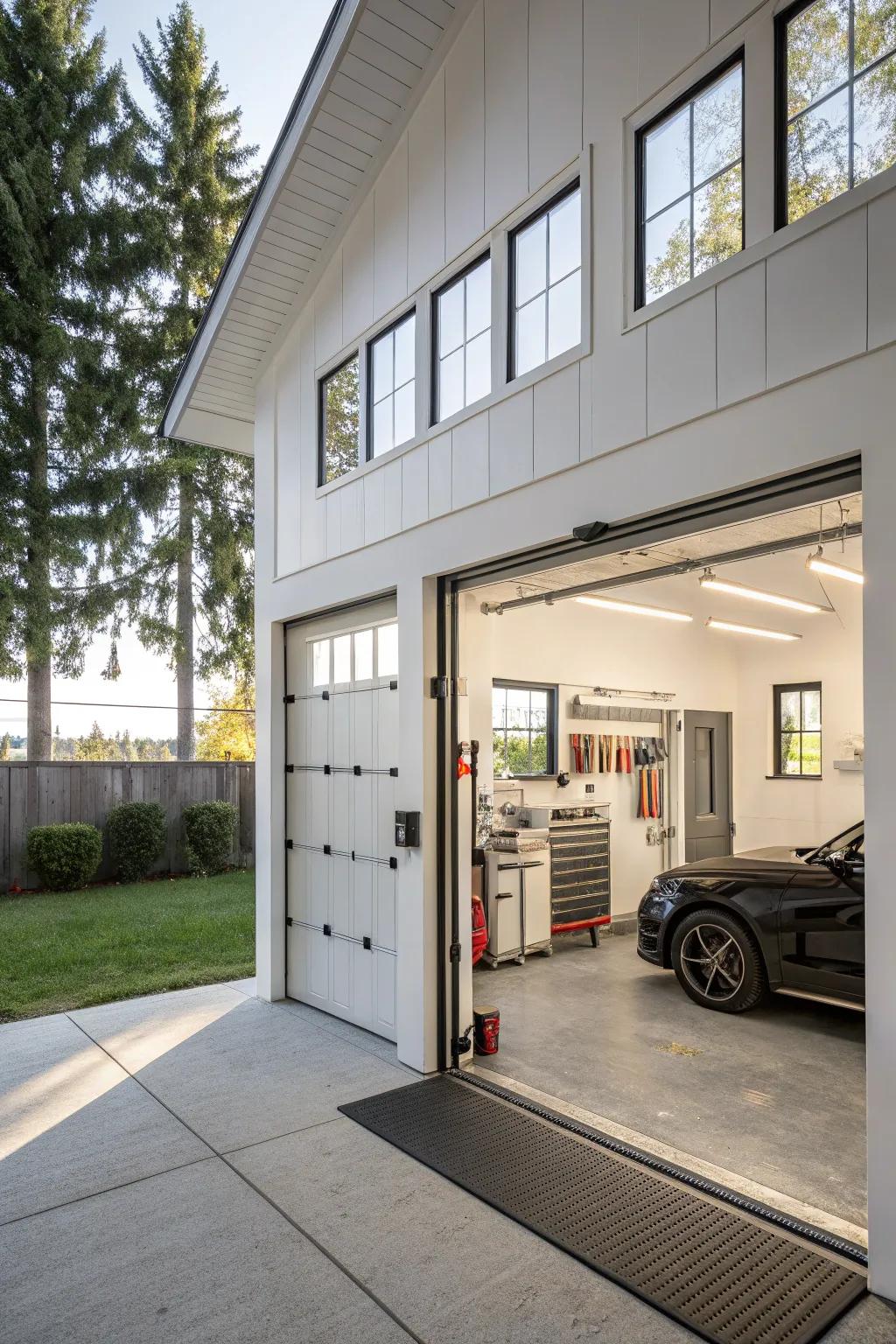 Energy-efficient upgrades keep your garage comfortable year-round.