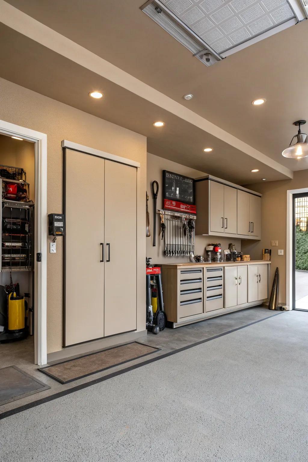 Any garage arrangement will look great with taupe as a flexible backdrop.