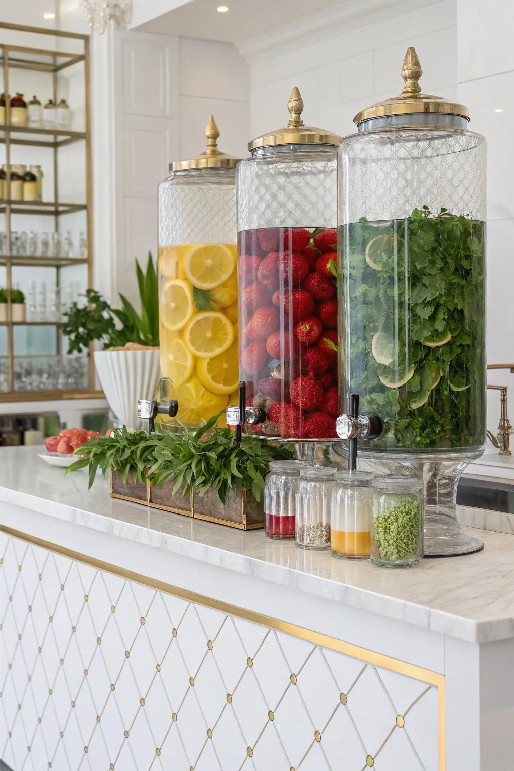 Revitalizing infused water, ideal for sipping during spa activities.