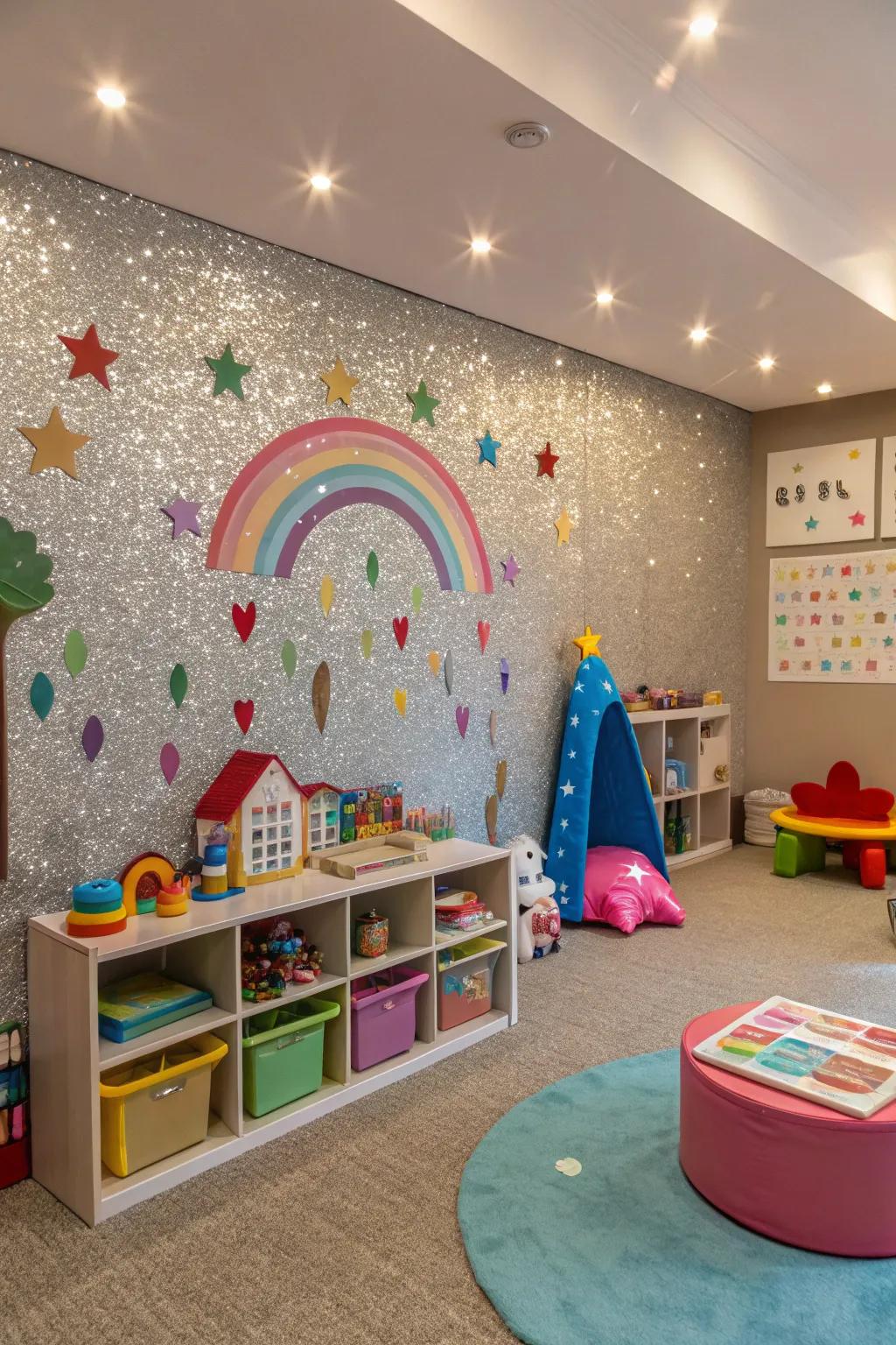 A radiant wall adds fun to a children's playroom.