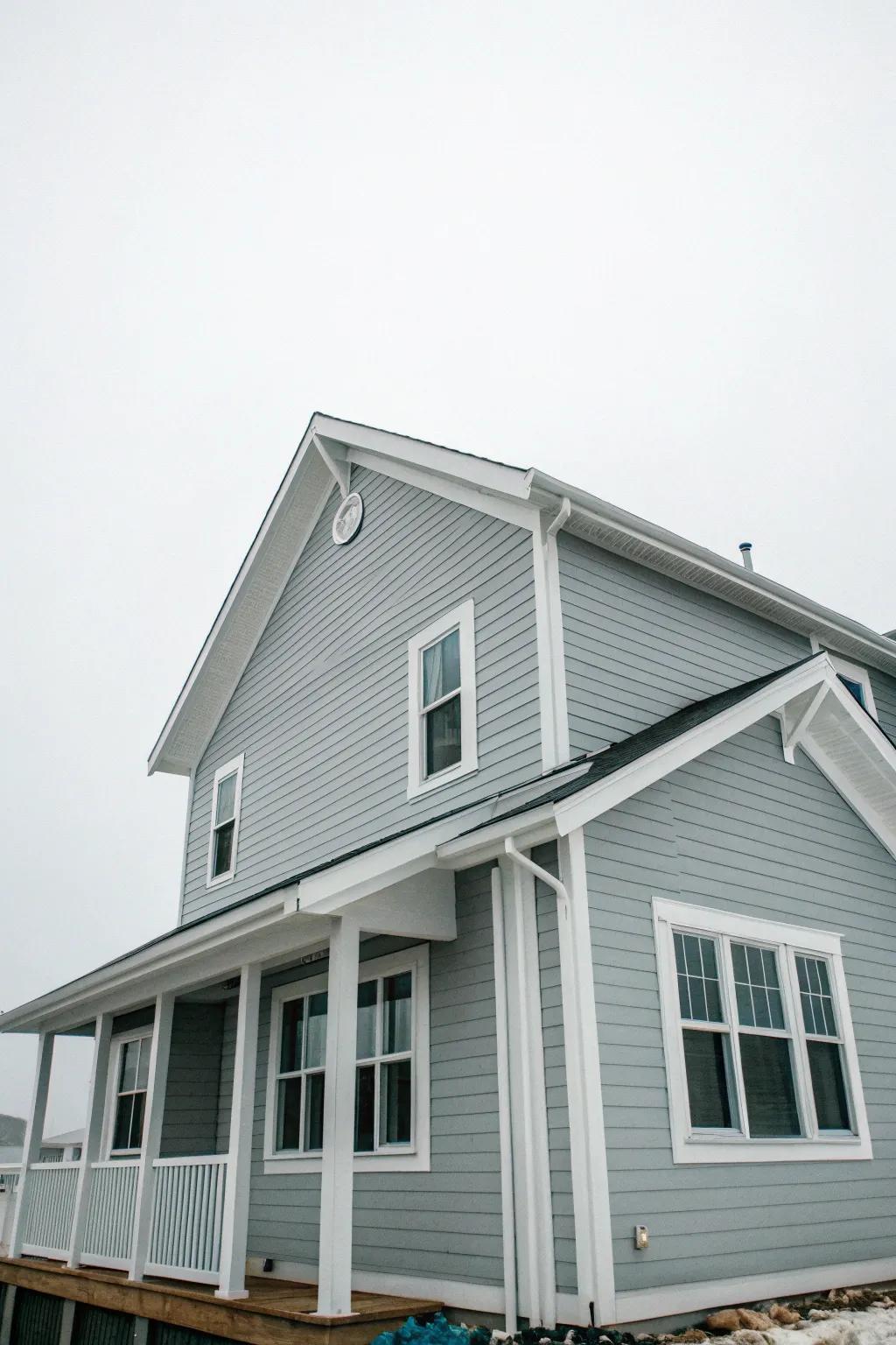 Subdued white detailing enhances the elegance of grey.