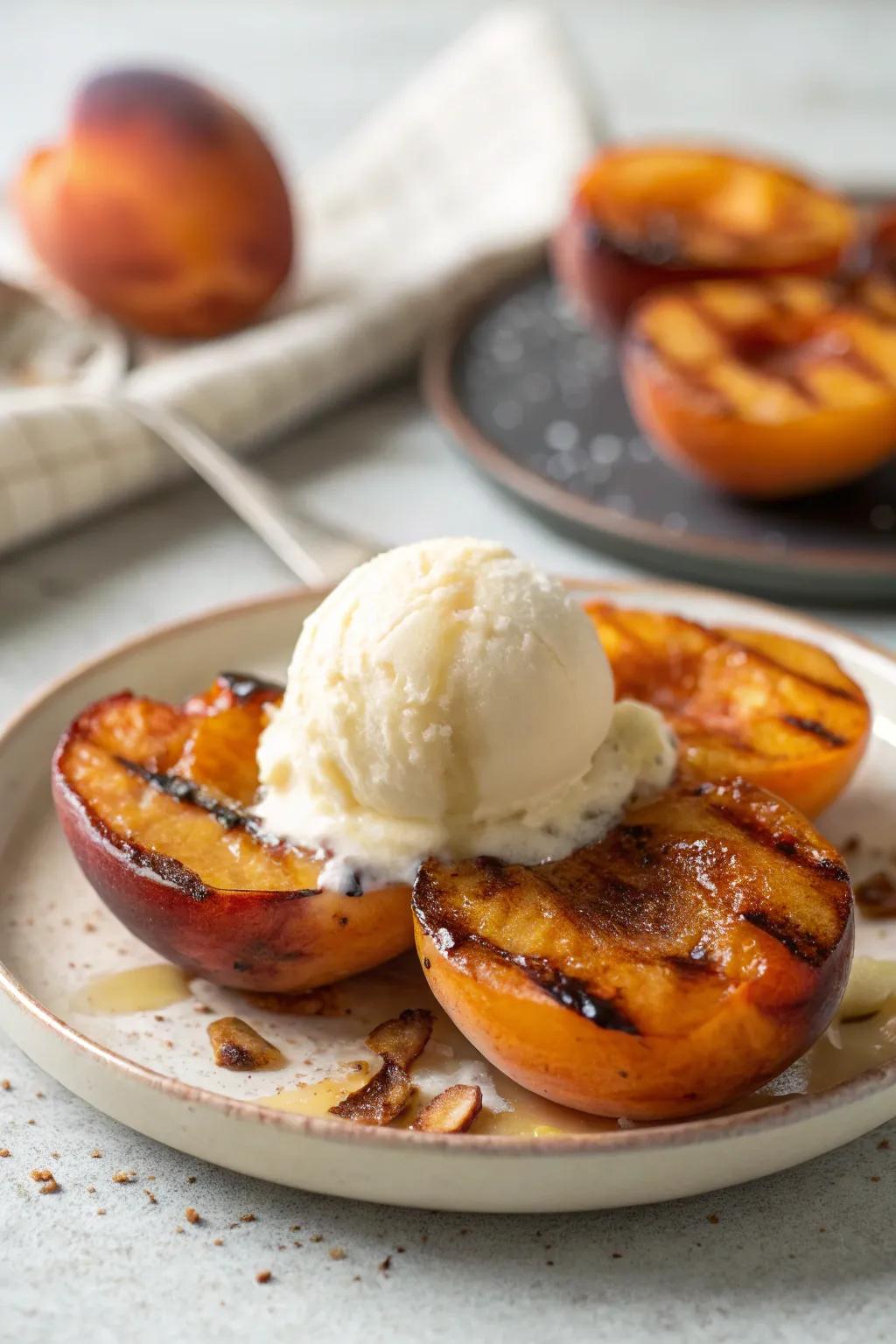 Grilled peaches are a divine summer dessert.