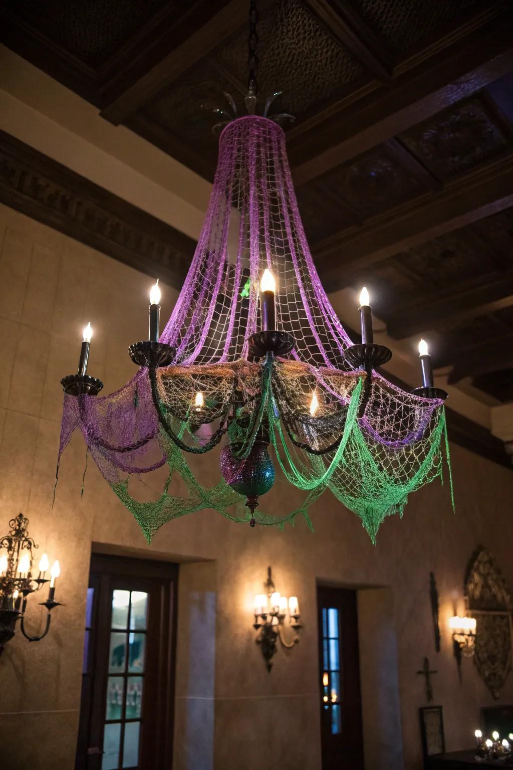 Multihued silk adds a lively twist to Halloween embellishments.