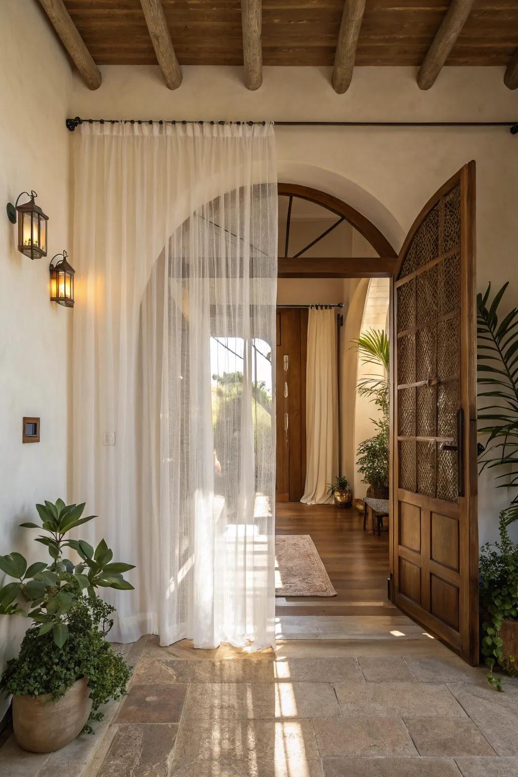 See-through panels make an airy and bright ambiance.