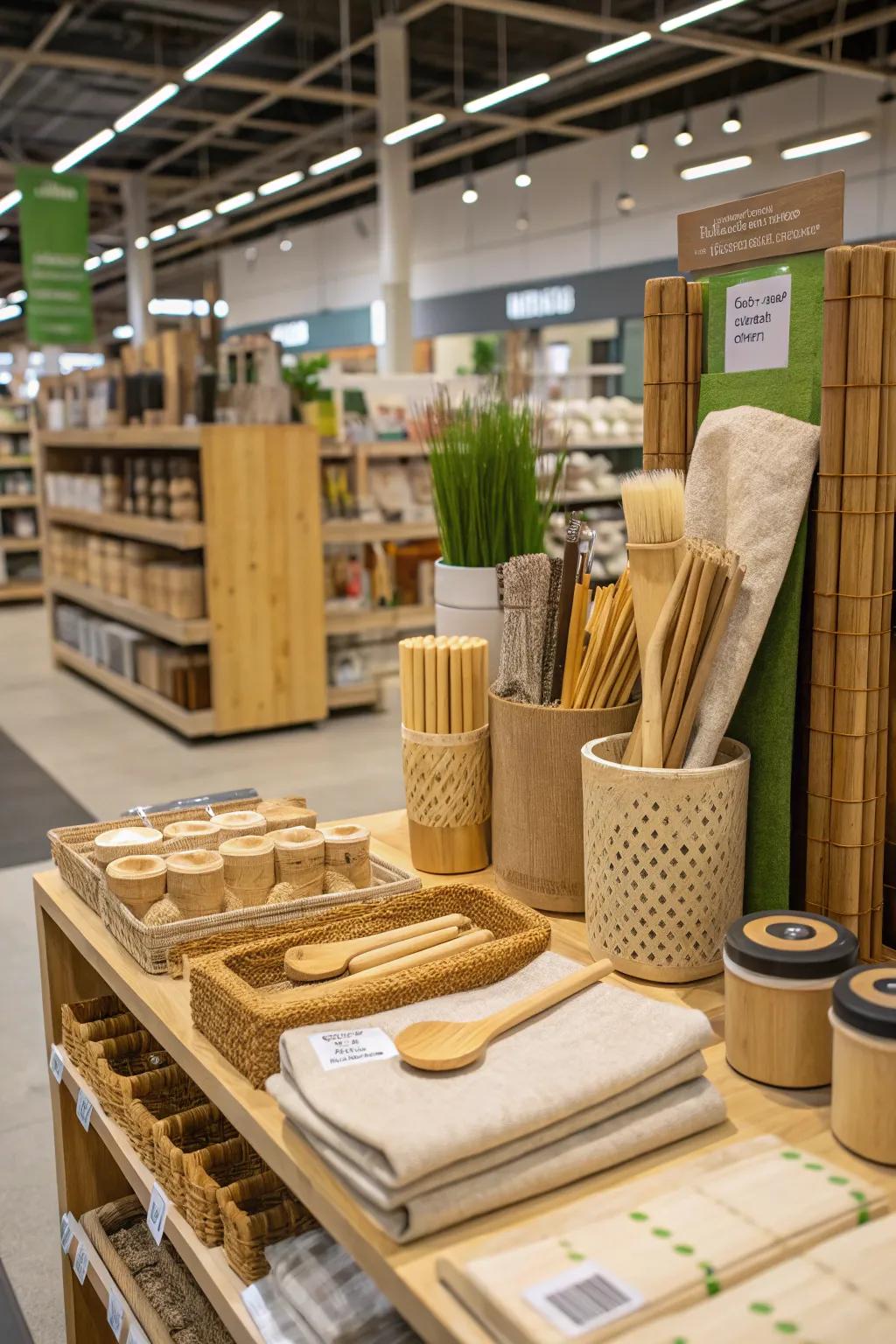 An eco-conscious display using natural materials.