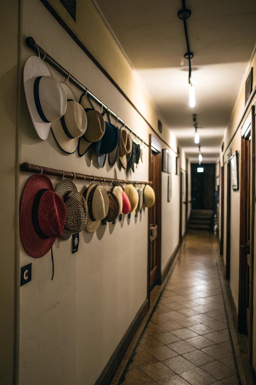 Wall rods furnish a sleek and space-saving solution.