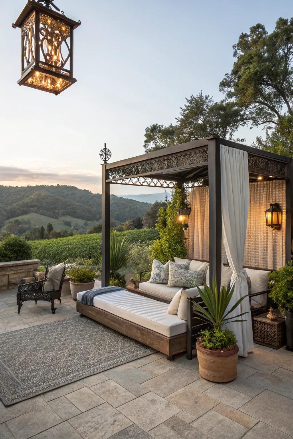 Exterior Panel bed for open-air relaxation