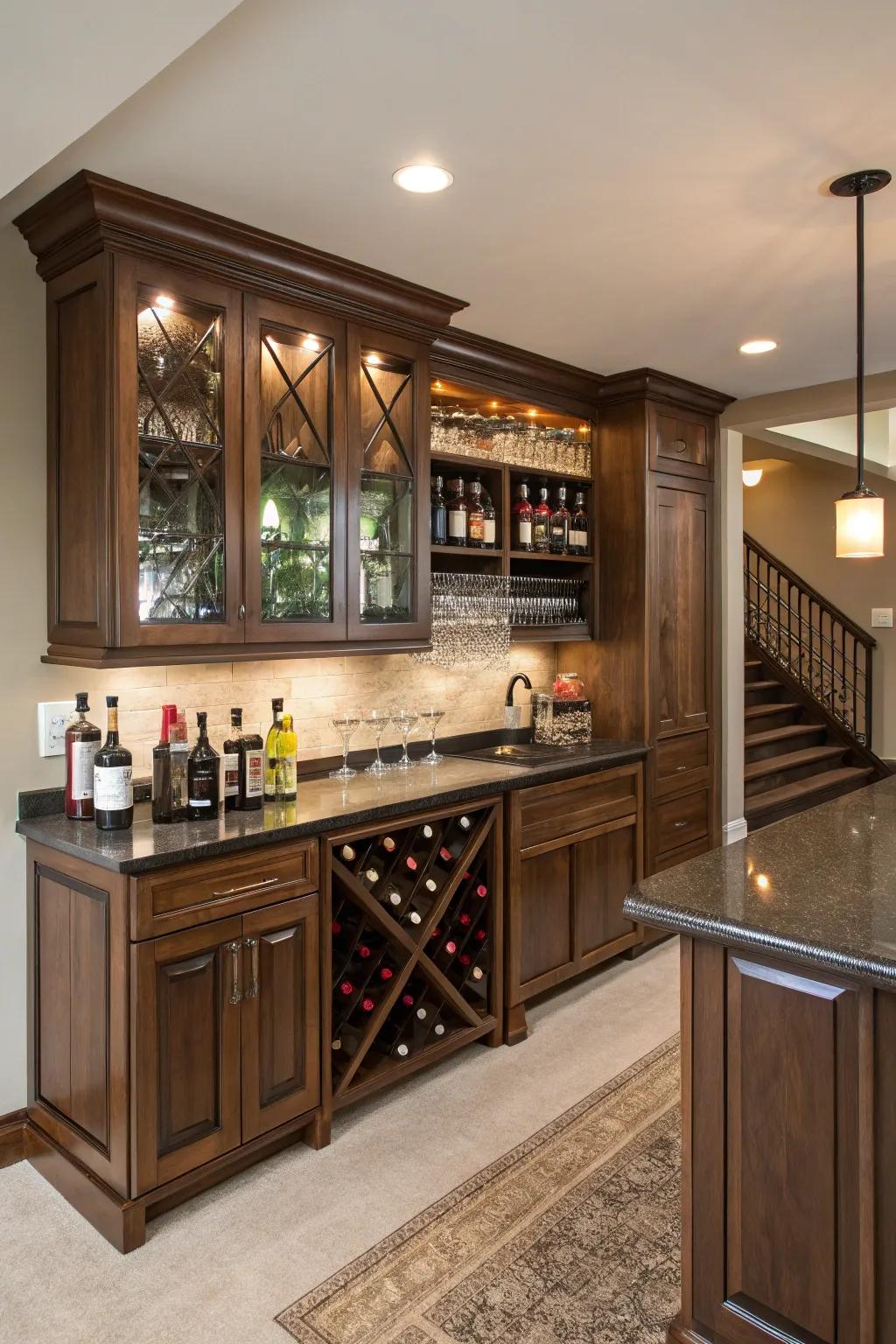 Showcase your wine as part of the decor.