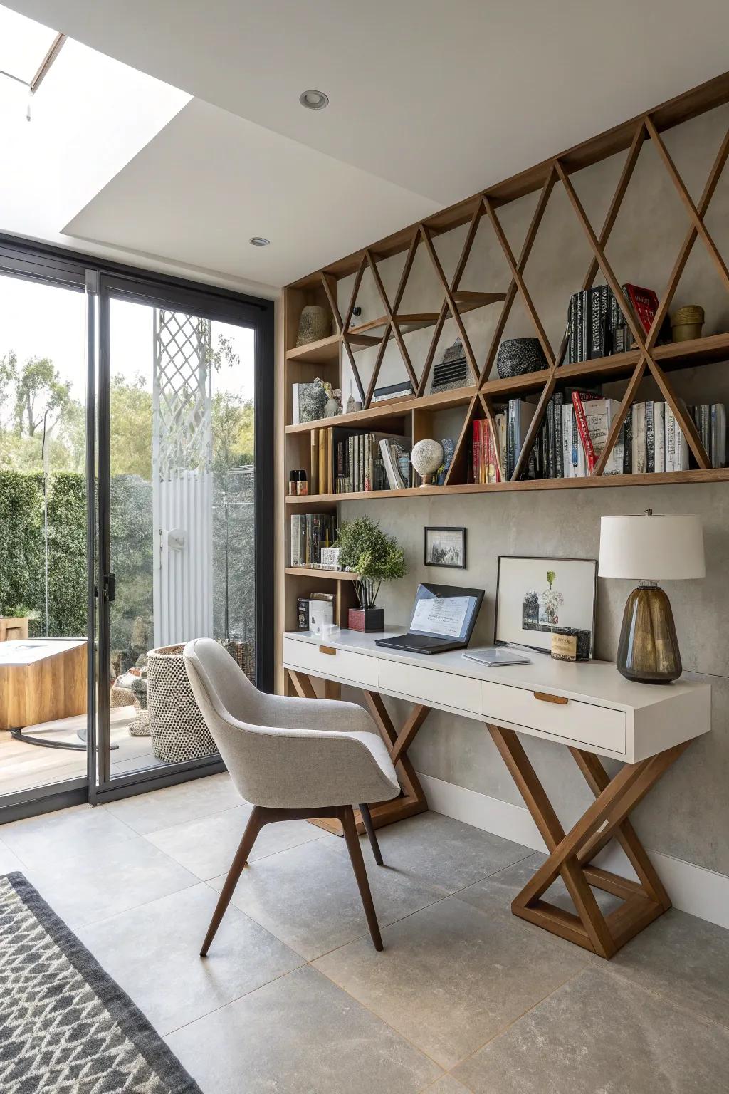 Constructional parts give your home office a distinct edge.