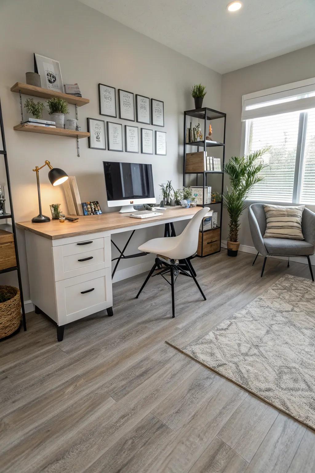 Vinyl sheets offer versatile style and practicality, perfect for busy offices.