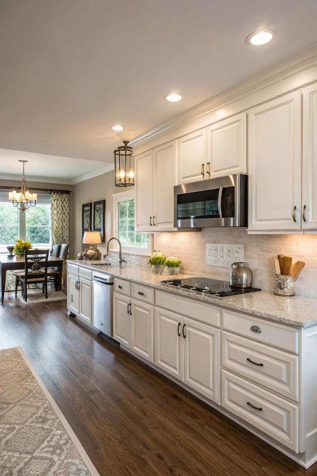 Refinished cabinets that breathe new life into the kitchen.