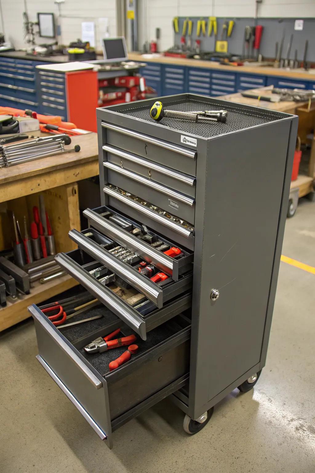 Your tools are kept safe and secure in lockable storage.