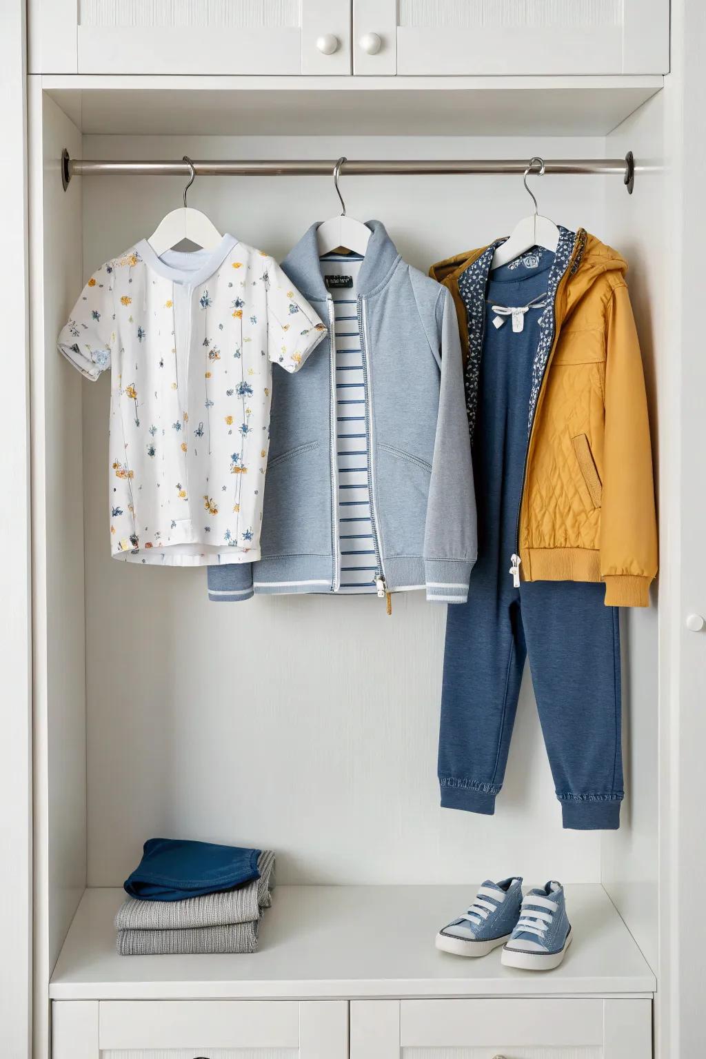 A core wardrobe simplifies clothing selections.