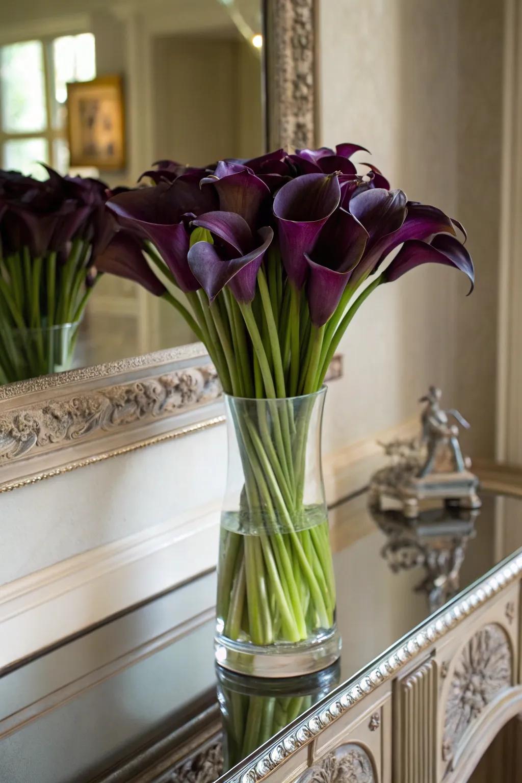 Shadowy blooms infusing drama into a living space setting.