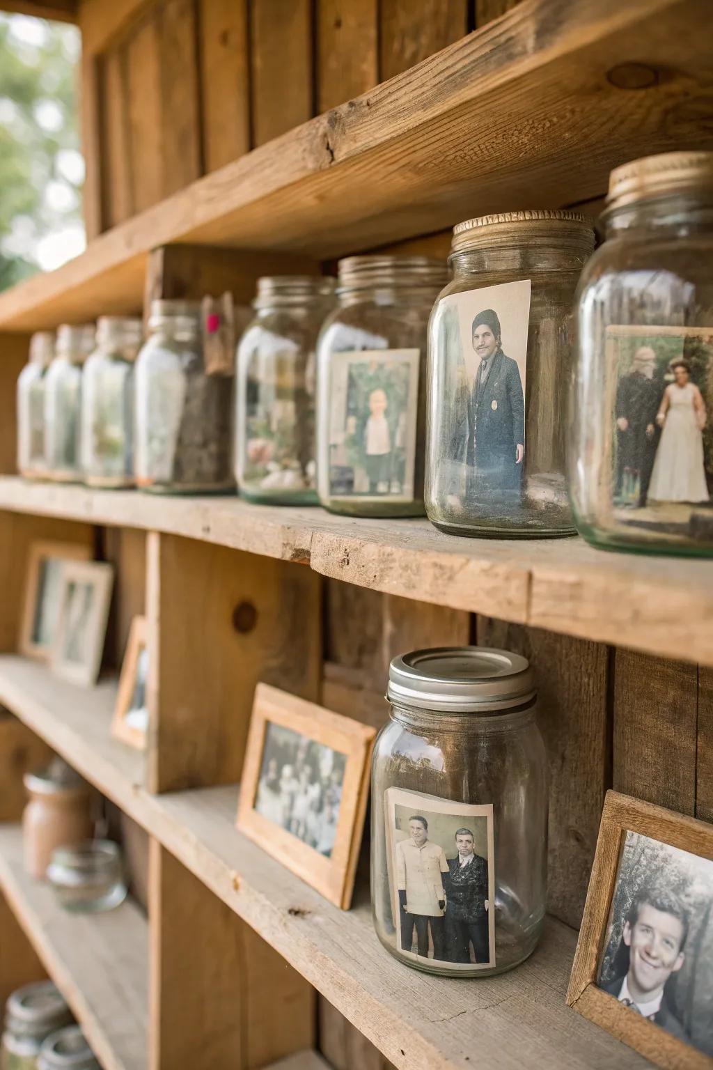 Handcrafted photo vessels offer a whimsical way to display memories.