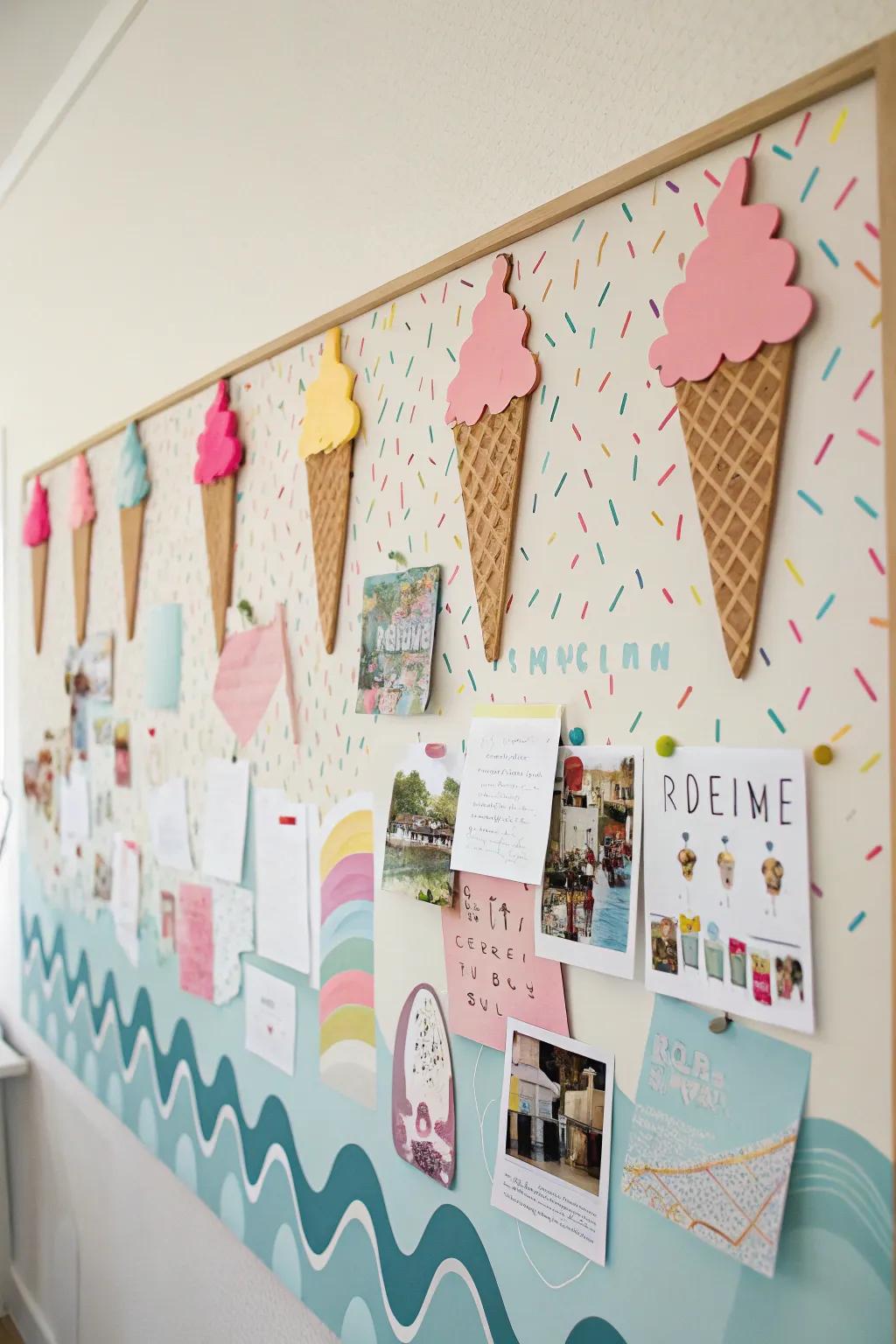 Add whimsy with melted ice cream patterns.