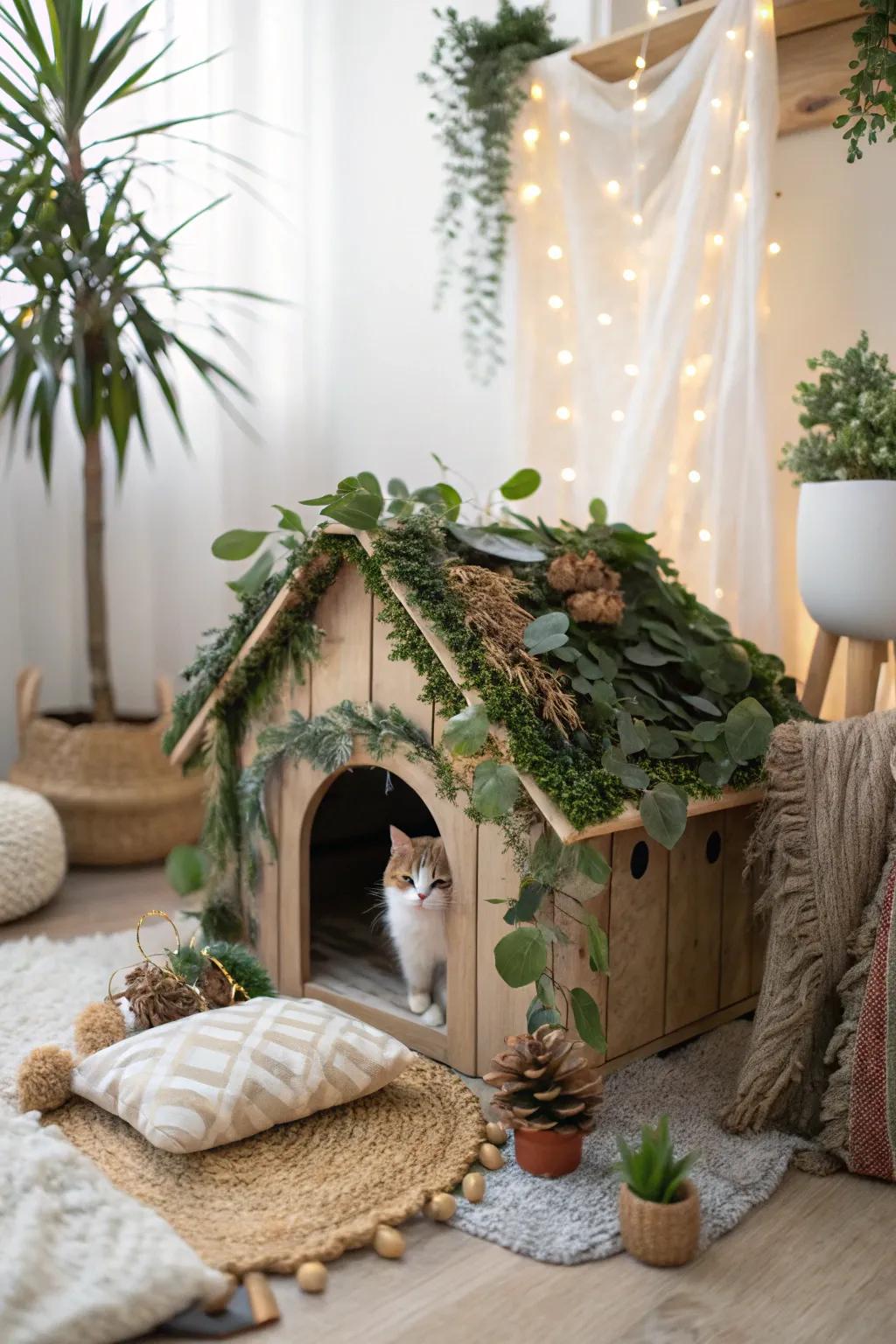 A flora-inspired shelter extending a hint of whimsy.