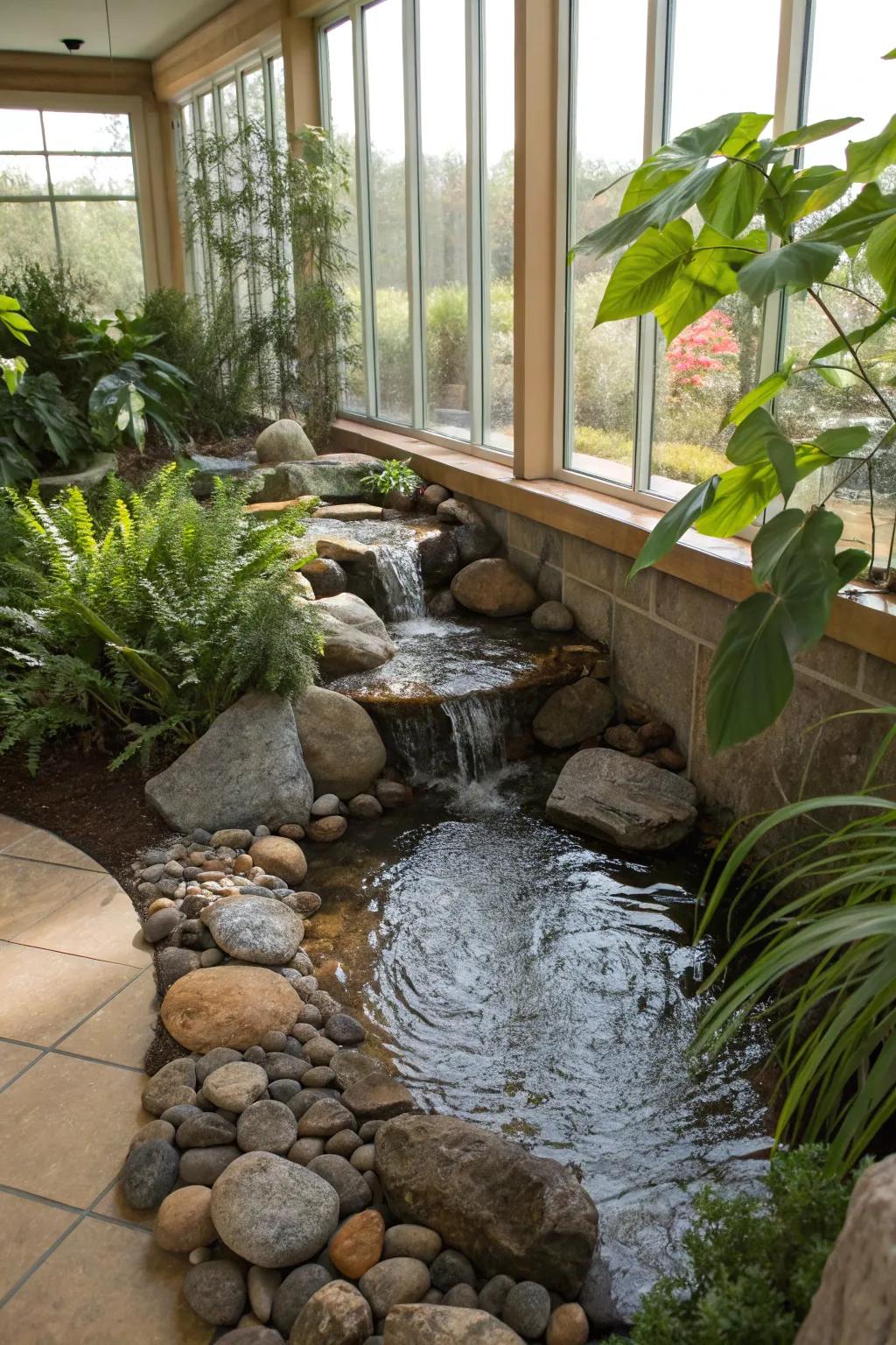 Interior stream beds extend a natural and tranquil aesthetic.