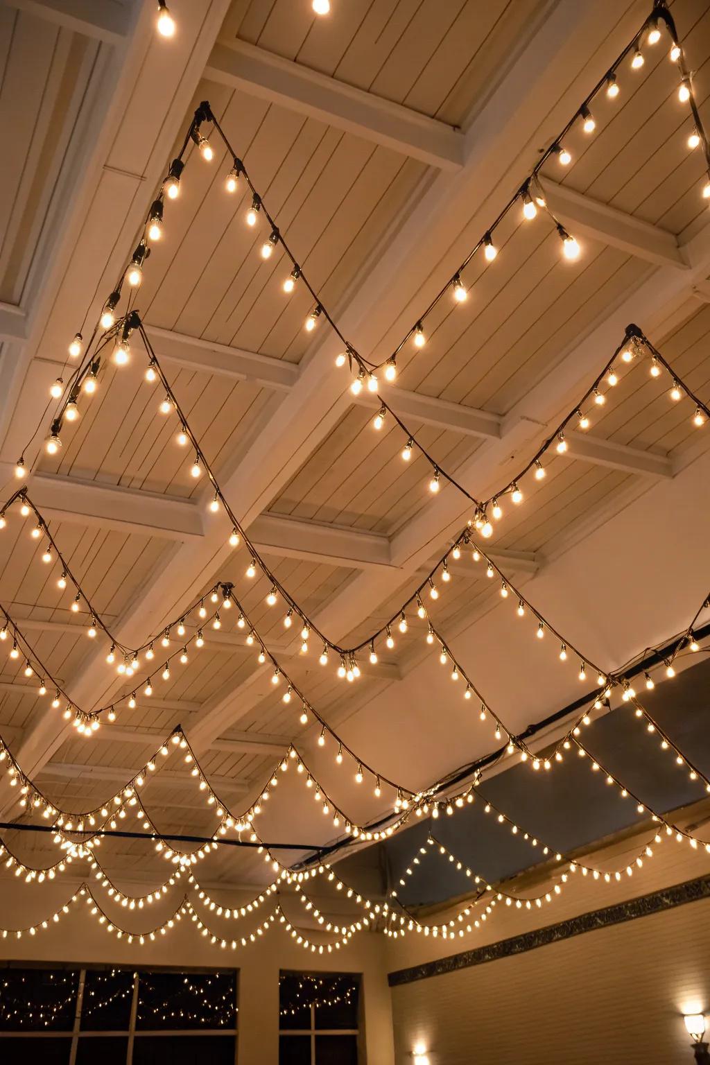 Add a fun touch with an active zig-zag pattern of fairy lights.
