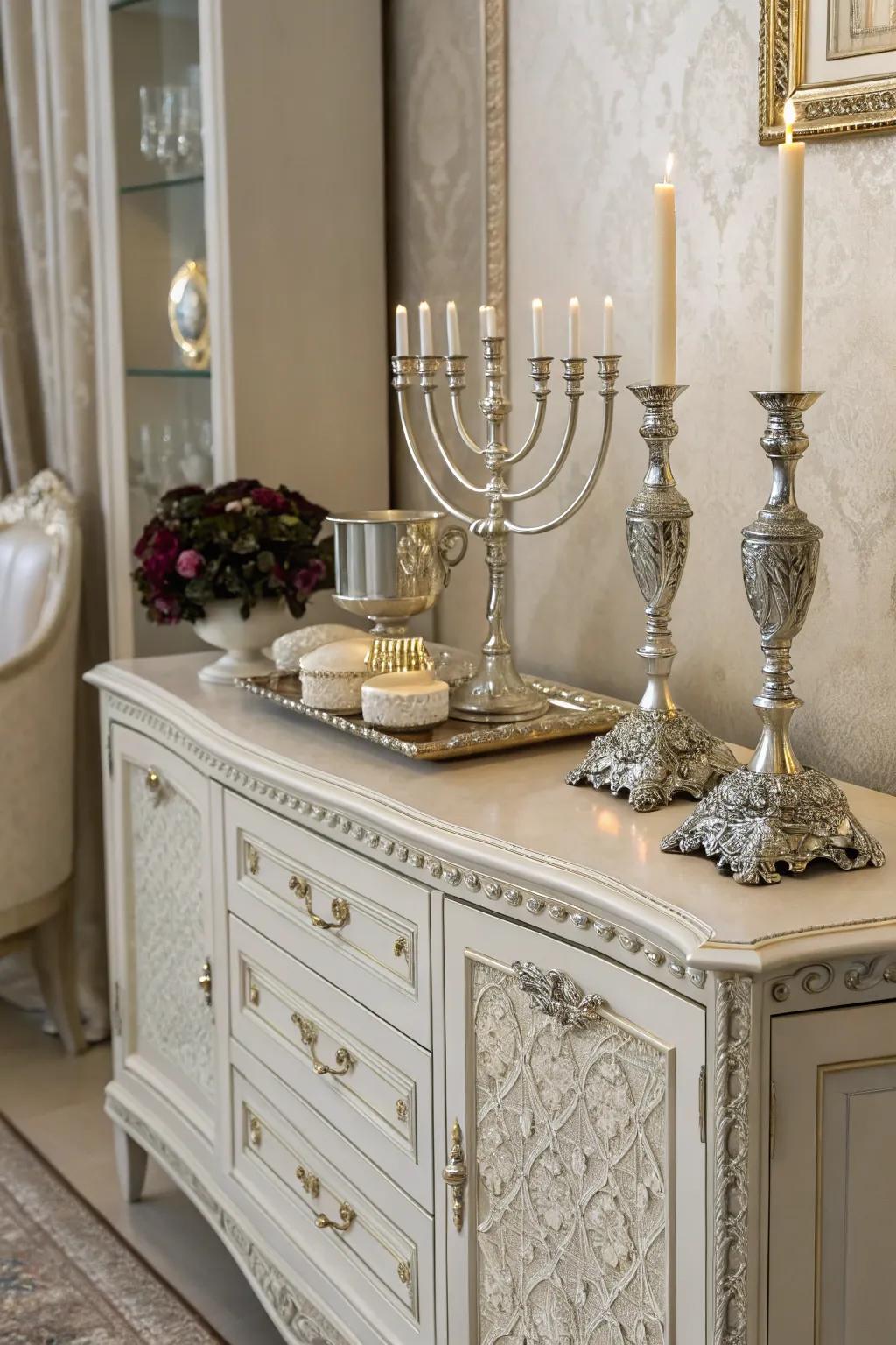 An elegant Separation set serving as the crown gem of Jewish decor.