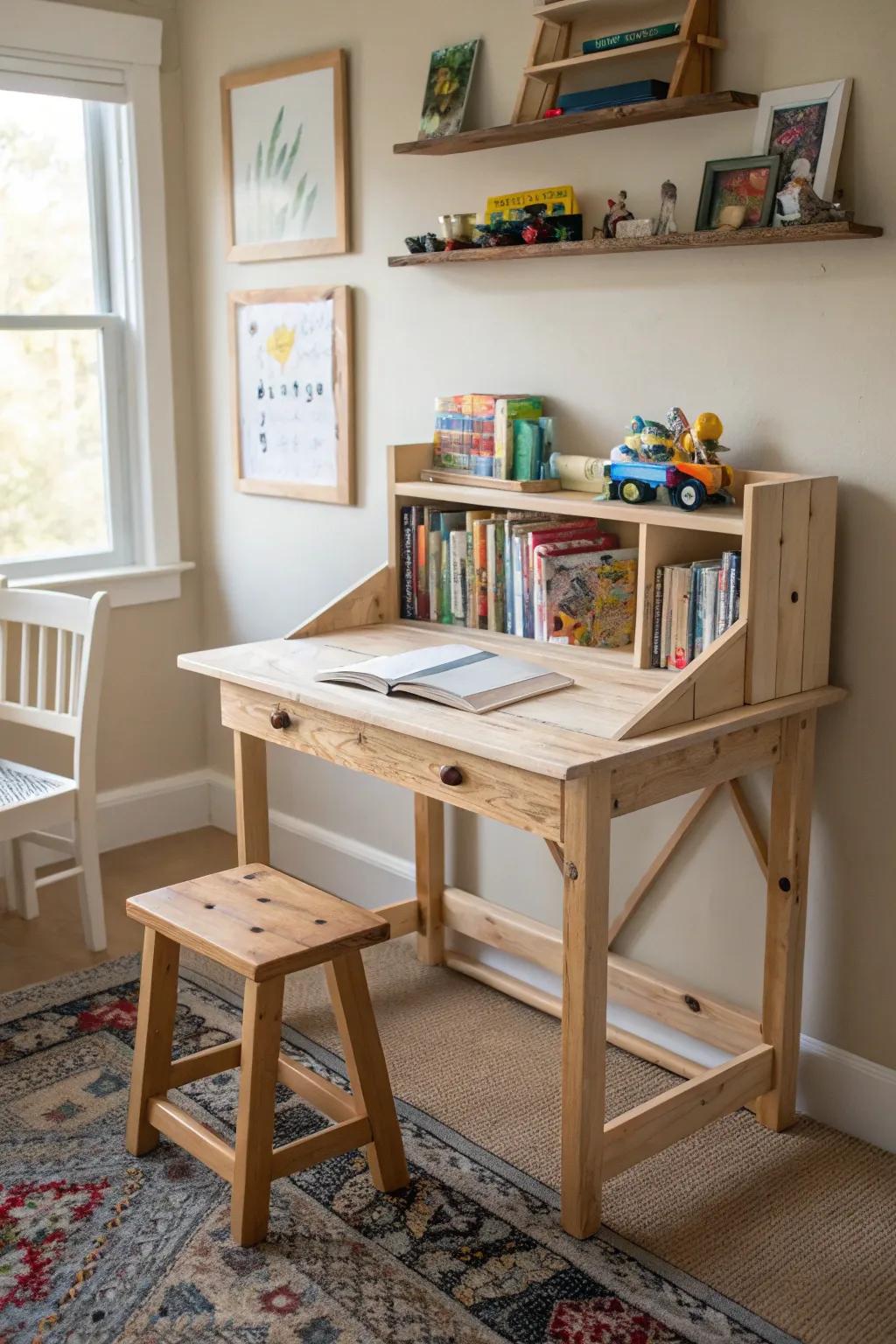 Rustic handmade desks proffer allure and individuality.