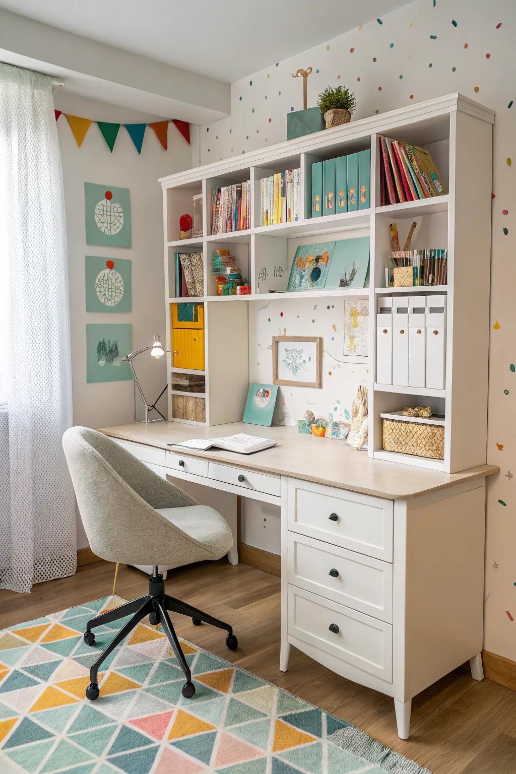 A well-ordered study depot that promotes focus and learning.