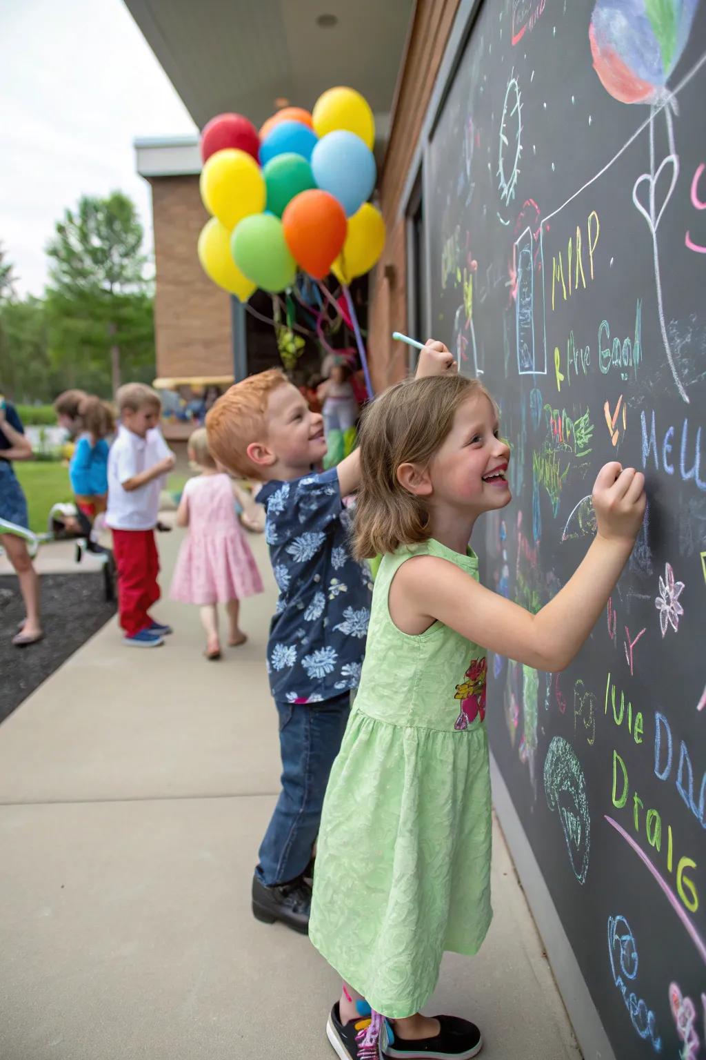 A chalkboard providing kids a space to express their dreams.