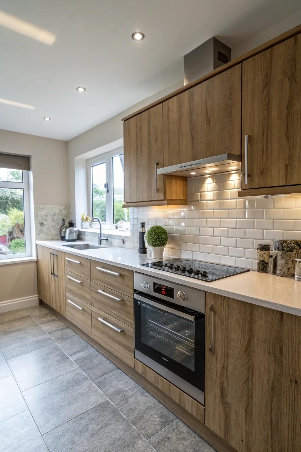 Laminate counters ensure style without the additional upkeep.