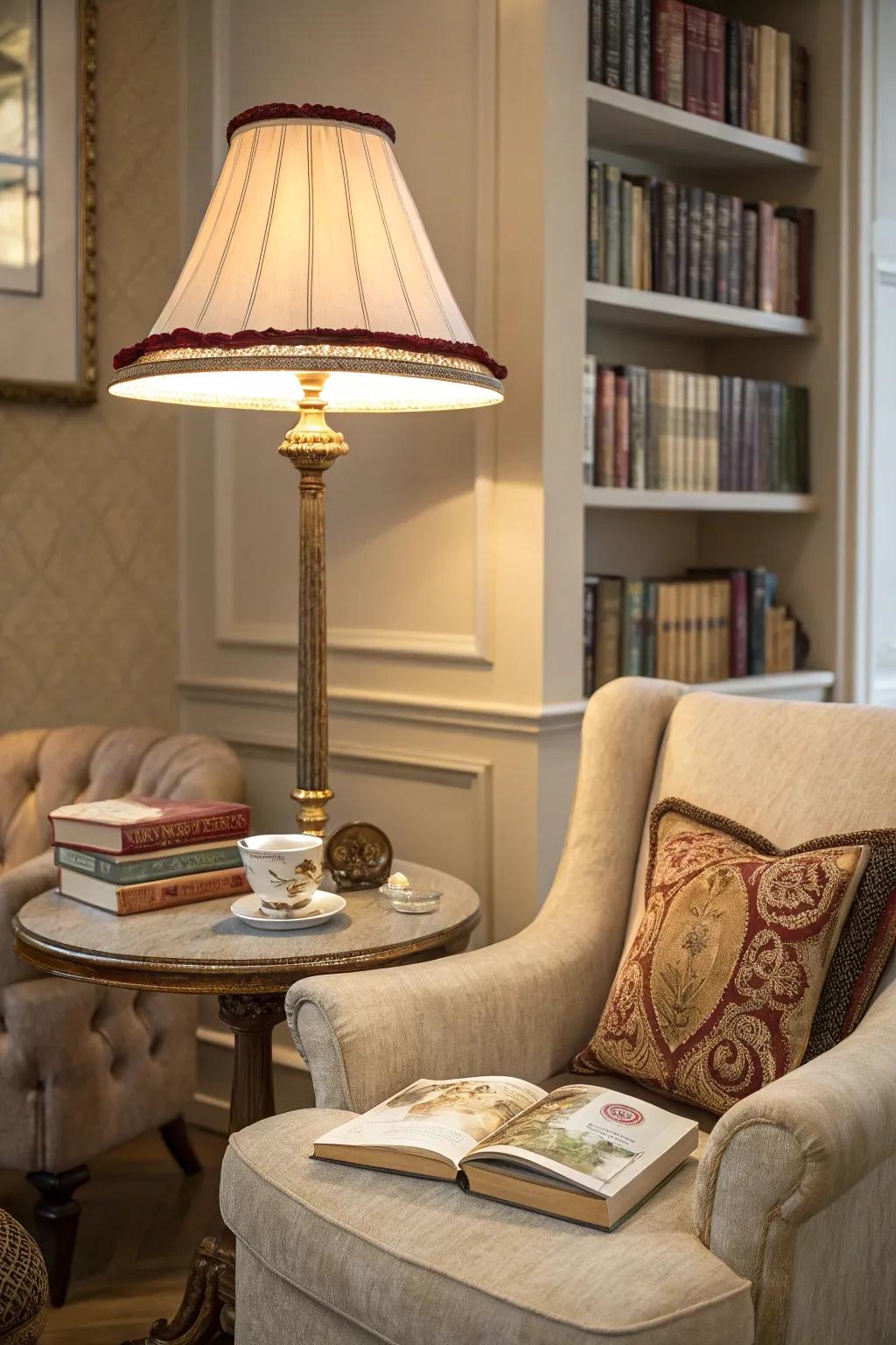 <strong><em>Add sophistication with felt fabric trim on your lampshade.</em></strong>” loading=”lazy” class=”pimg”>
	</picture><figcaption><strong><em>Add sophistication with felt fabric trim on your lampshade.</em></strong></figcaption></figure>
<p><strong><em>Felt fabric trim exudes sophistication and elegance.</em></strong> I’ve used it to add a luxurious touch to my reading nook.</p>
<h3>Check these products out:</h3>
<ul class=